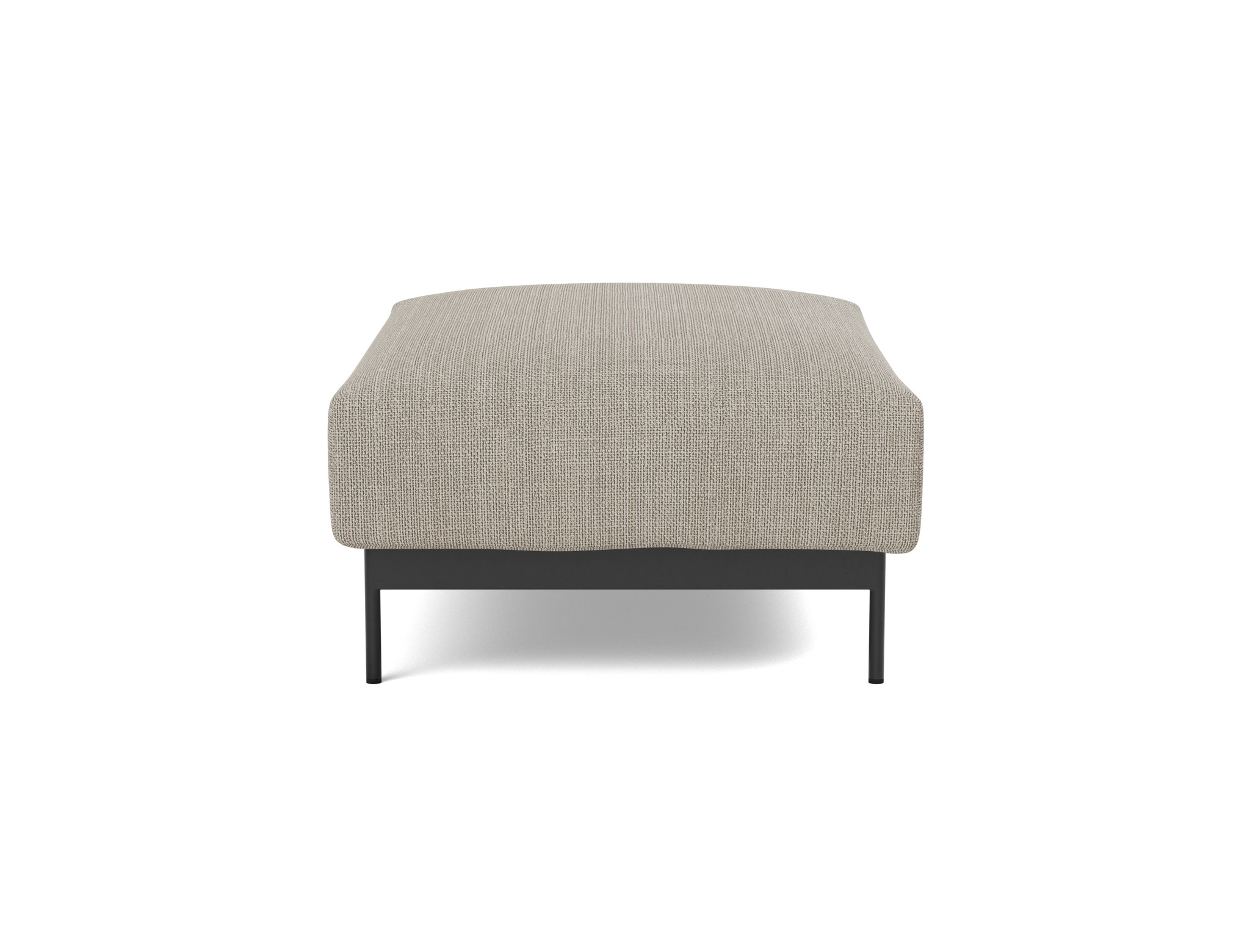 Hocker Malloy Strukturierter Stoff Kenya 579-Gravel Beine Schwarzes Metall