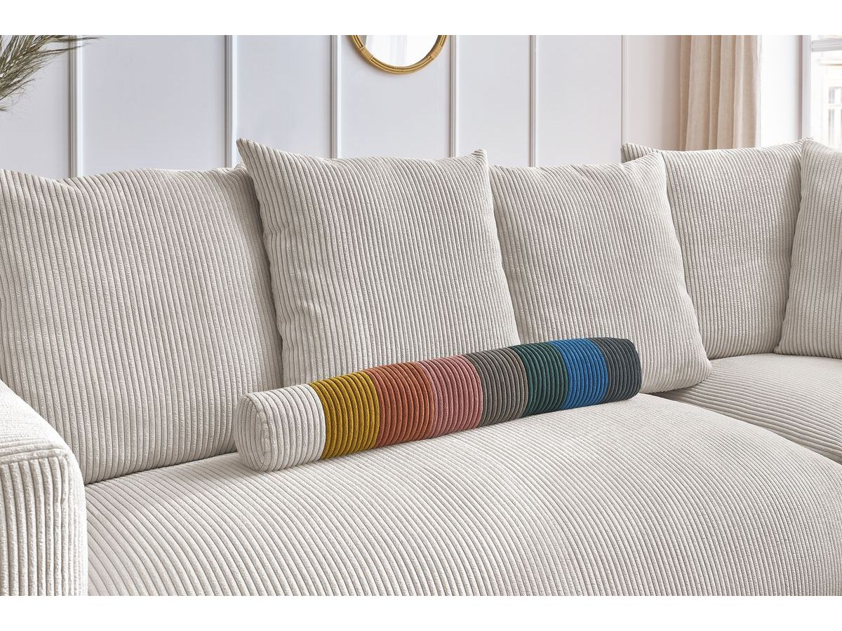 Bobochic Voltaire Ecksofa 268 × 214 cm Cordsamt Beige Ecke rechts
