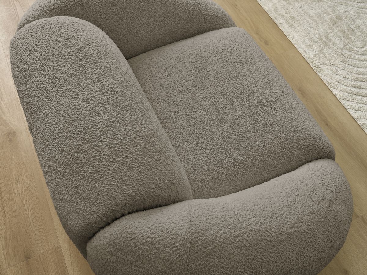 Bobochic Tina Sessel Bouclé-Stoff Taupe