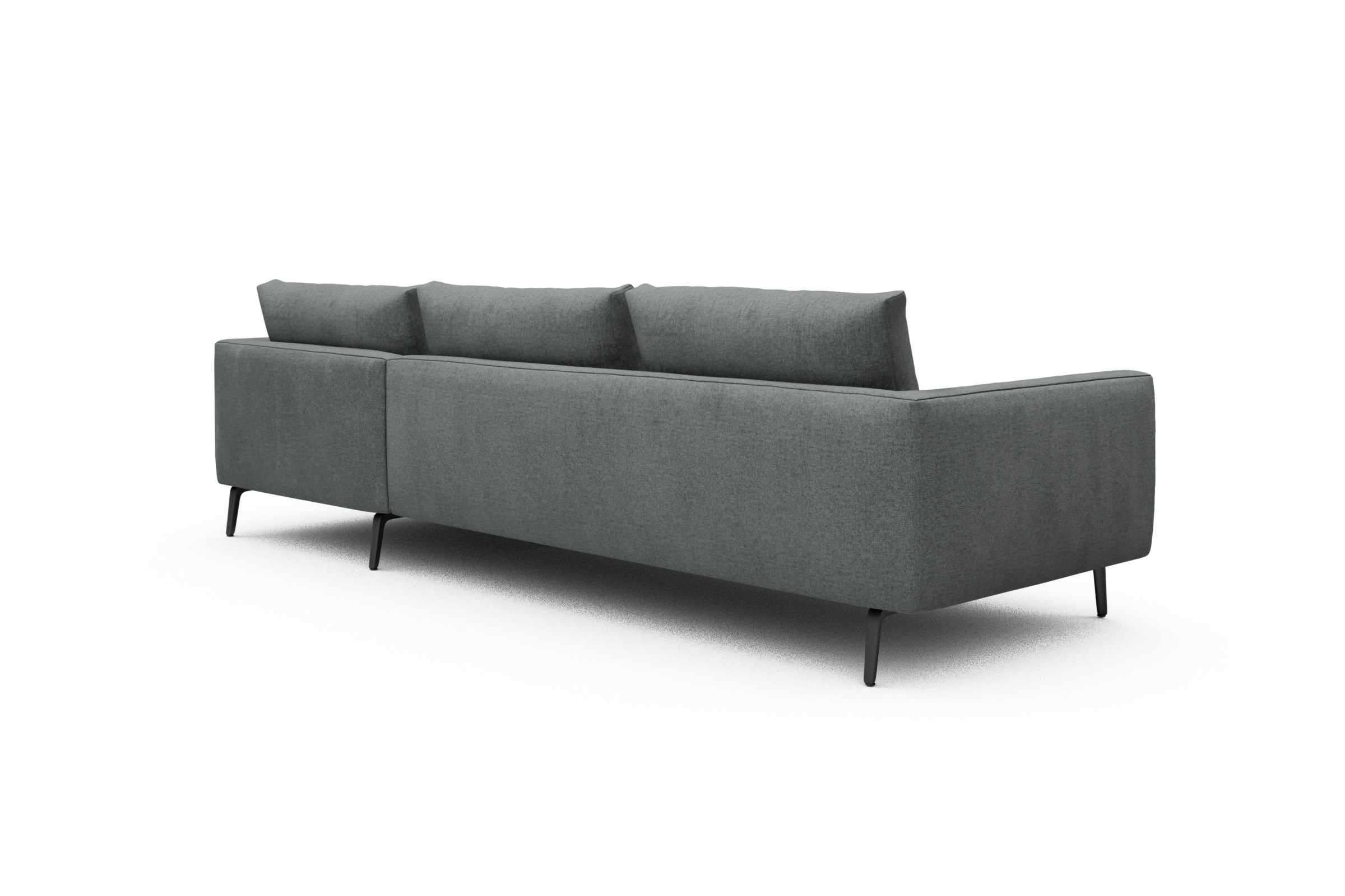 Ecksofa Karl Chaiselongue rechts mit 2,5-Sitzer Casone-Gravel-Grey