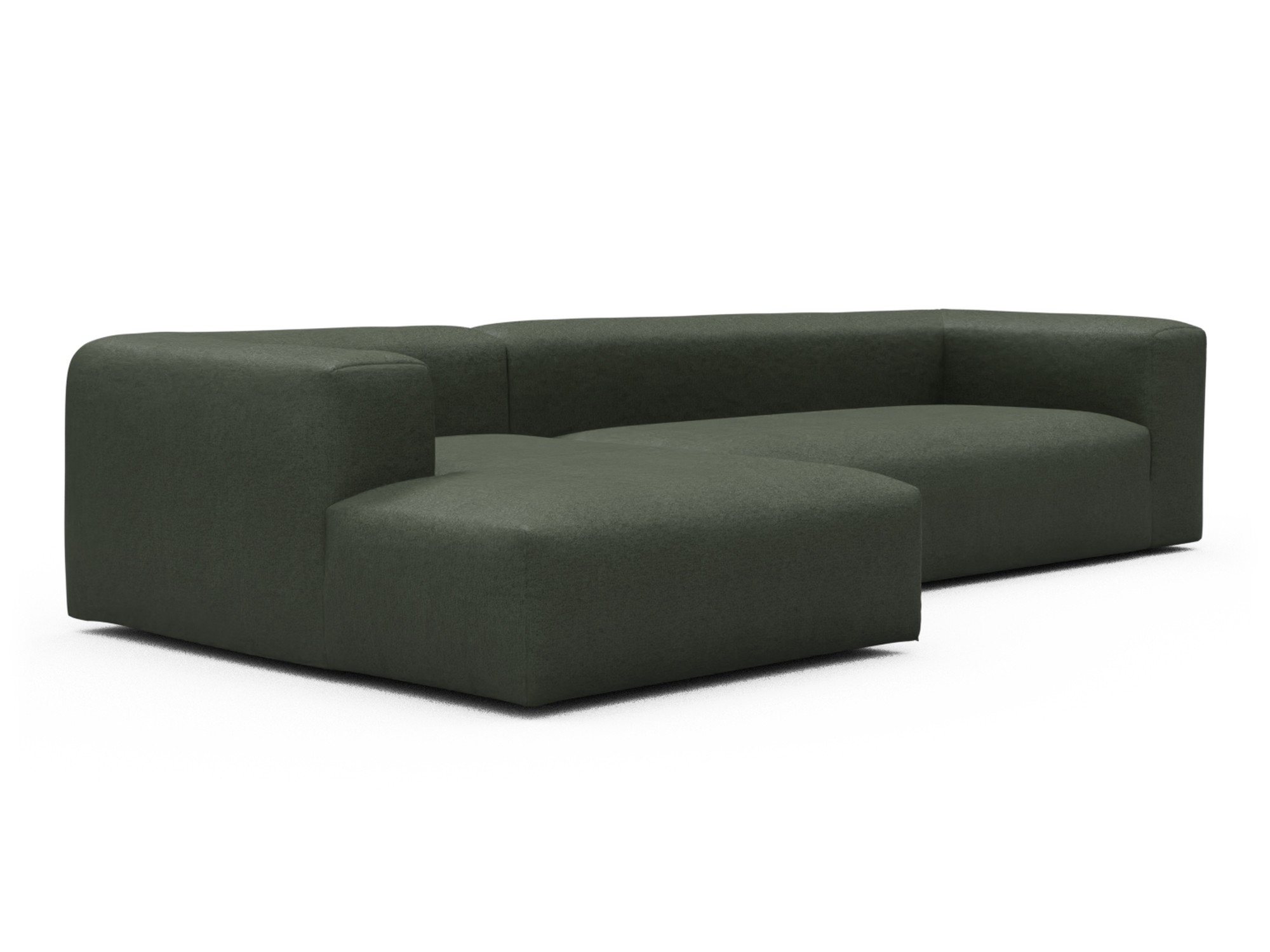 Skandi Home Ecksofa Fred Chaiselongue links mit 2,5-Sitzer Denari-Forest-Green moebelfaktor