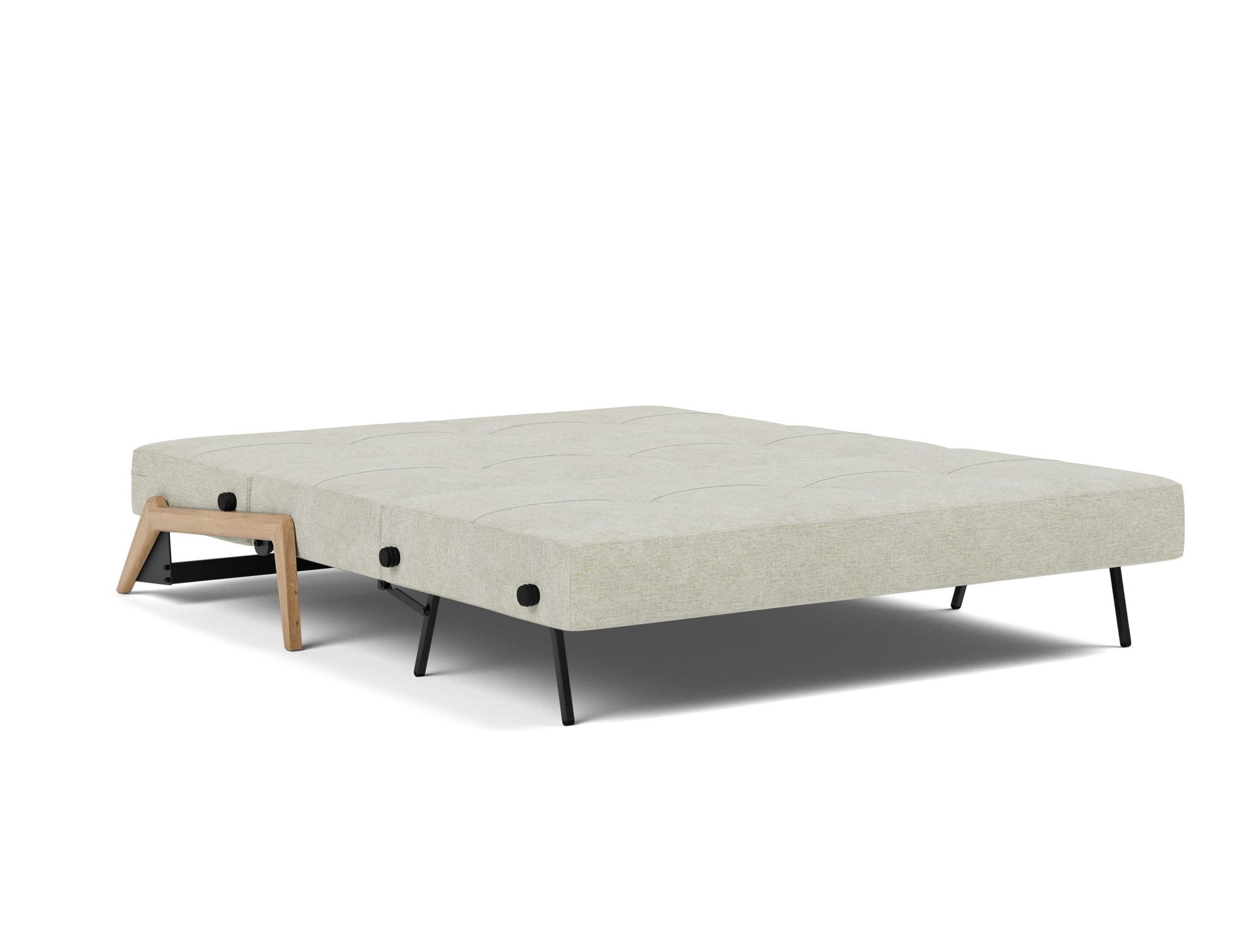 Schlafsofa Cubed 160 Flachgewebe Avella 280-Sand Beine Eiche