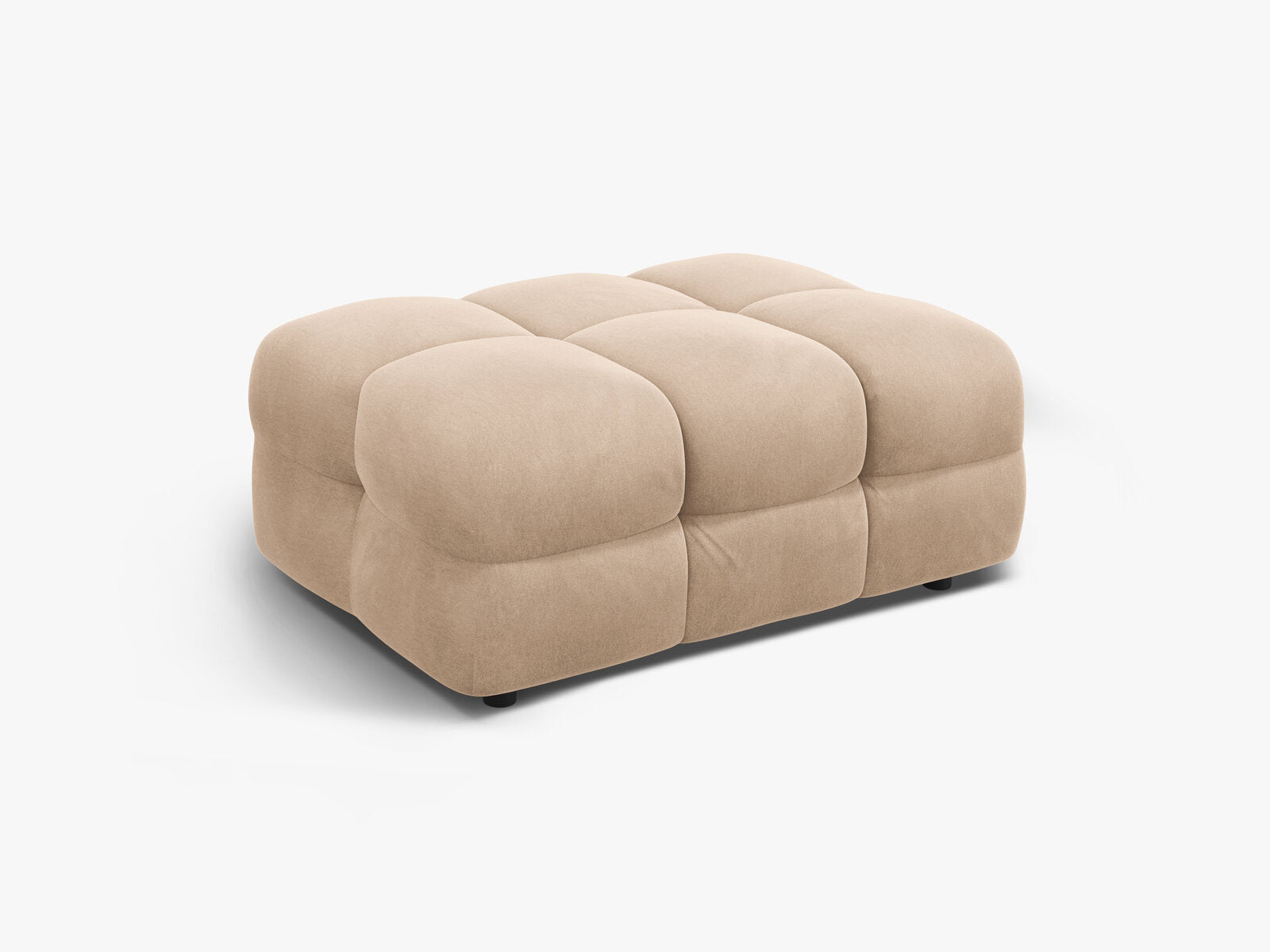 Micadoni Hocker Kendal 1-Sitzer Samt Mandel Beige