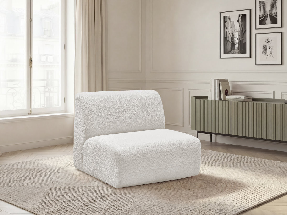 Bobochic Anda Sofamodul 1-Sitzer 84 × 103 cm Chenille Weiß