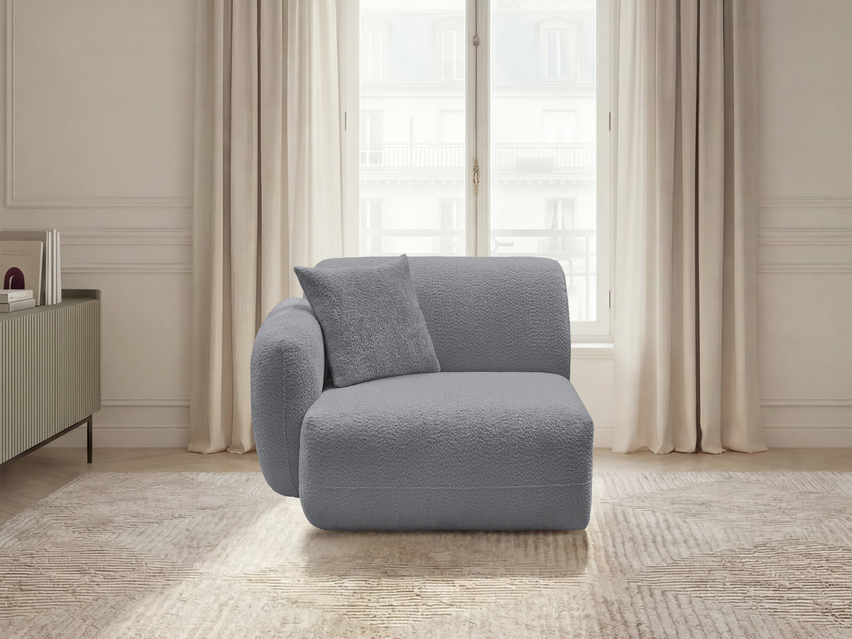 Bobochic Anda Sofamodul 1-Sitzer 104 × 103 cm Chenille Grau Ecke links