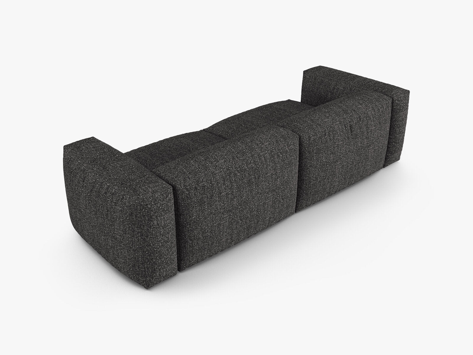 Micadoni Sofa Martina 3-Sitzer 90cm Sitztiefe Boucle Monet Anthrazit