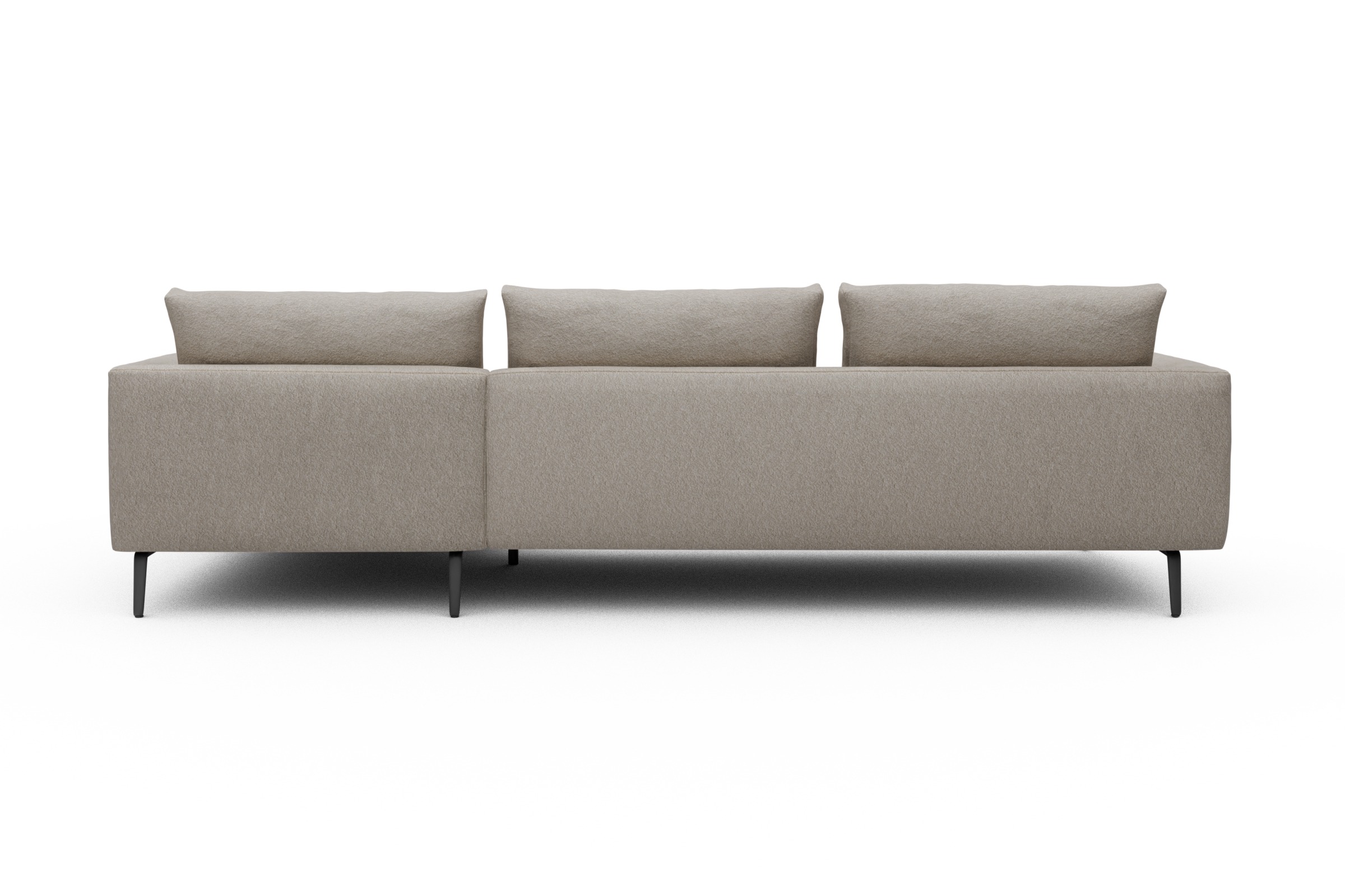 Ecksofa Karl Chaiselongue rechts mit 2,5-Sitzer Aivi-Lace-Beige