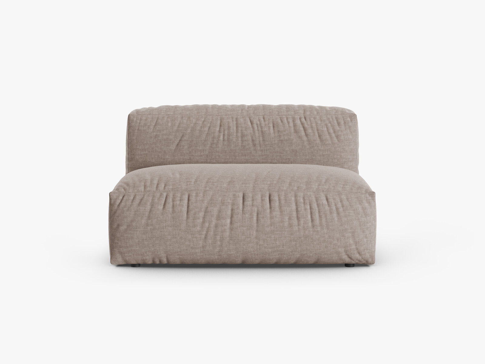 Micadoni Mittelmodul Martina 1-Sitzer Groß 90cm Sitztiefe Strukturierter Stoff Boston Dunkelbeige