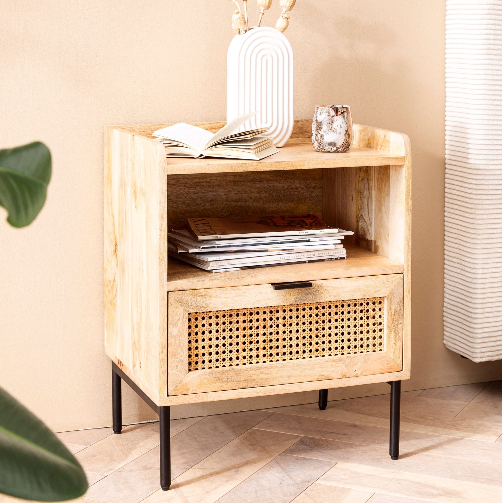 Nachttisch Solvik Massivholz Mango 50 × 40 × 60 cm