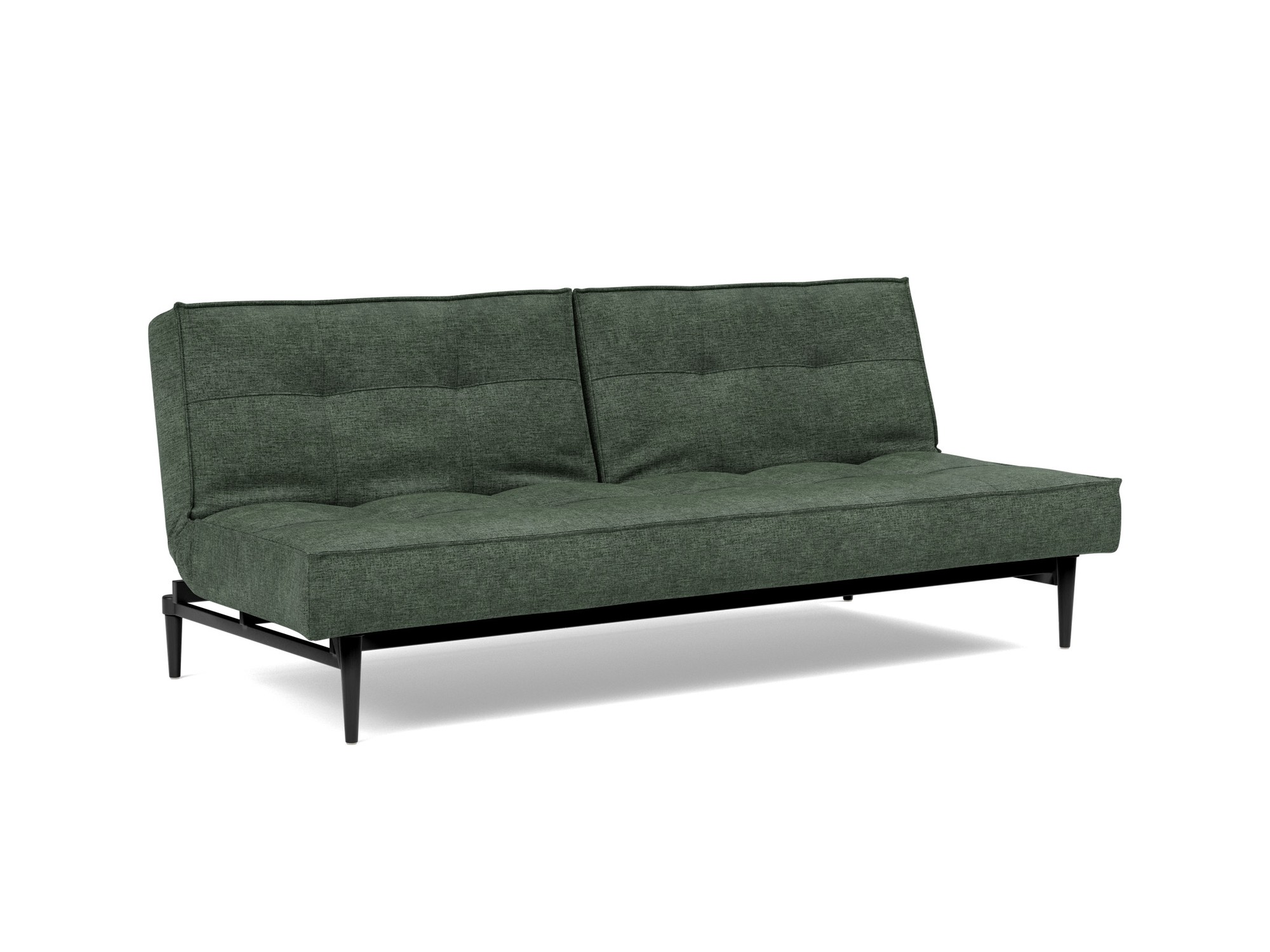 Schlafsofa Splitback Flachgewebe Avella 281-Pine-Green Beine Styletto Eiche schwarz