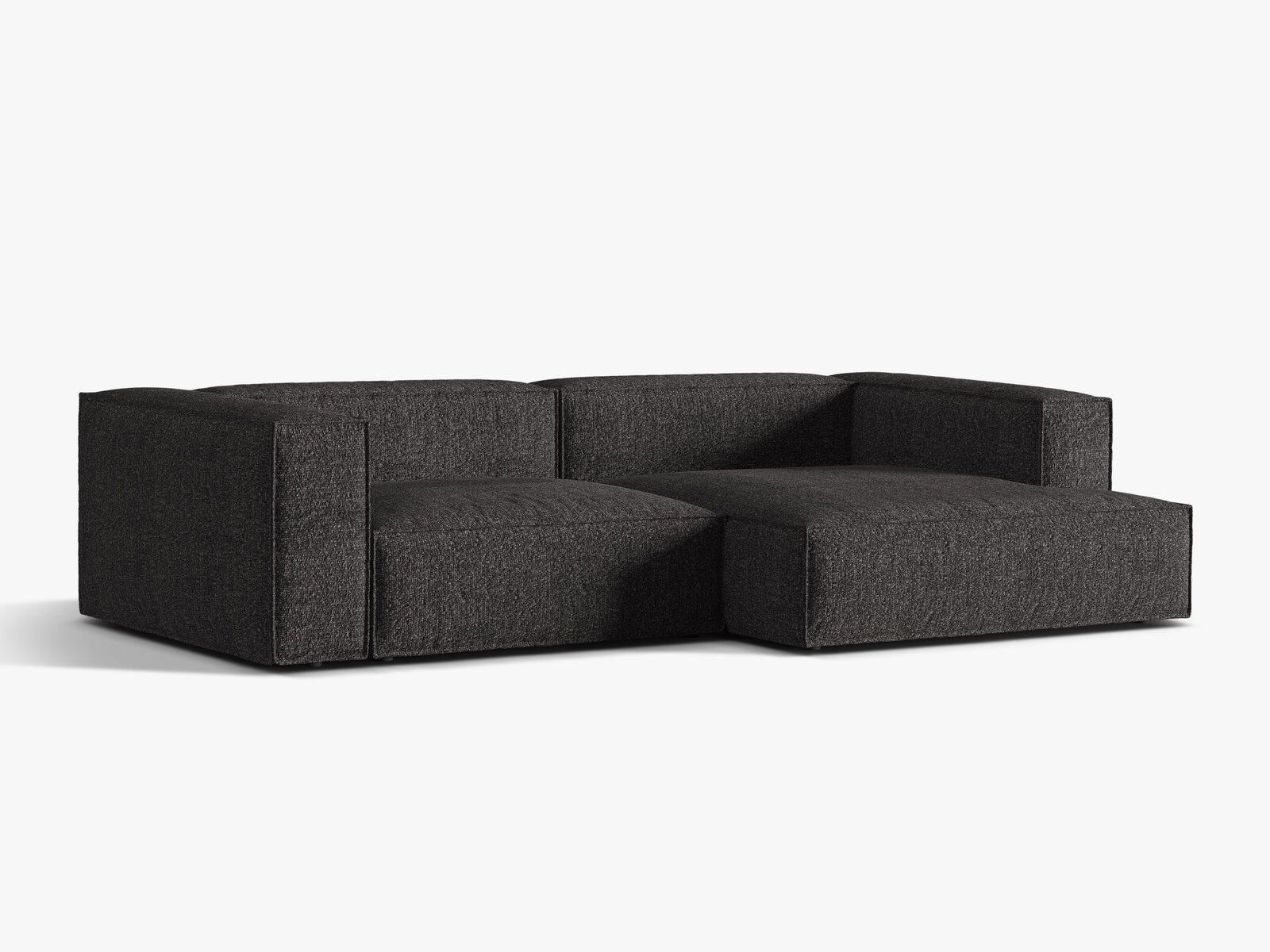 Micadoni Ecksofa Nuria 4-Sitzer Rechts Boucle Anthrazit