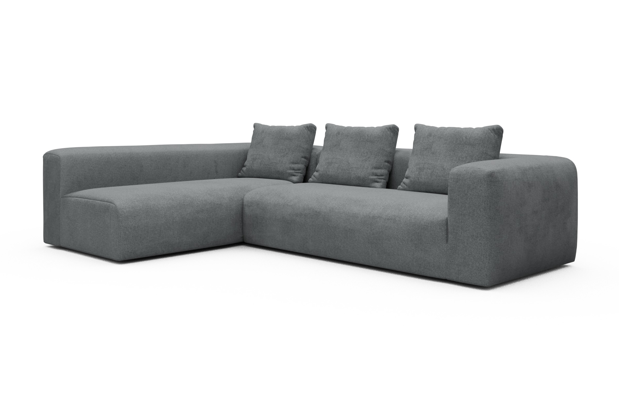 Ecksofa Fred 2x 2,5-Sitzer links offen Casone-Gravel-Grey