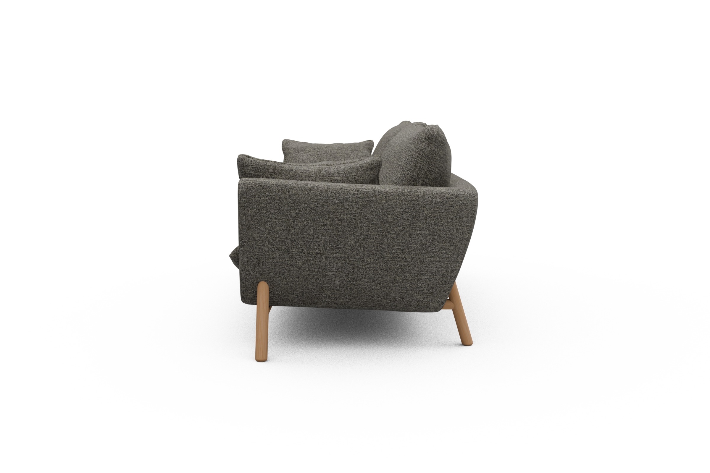 Sofa Emil 3-Sitzer Beinfarbe Eiche Natur Carreno-Sepie-Brown