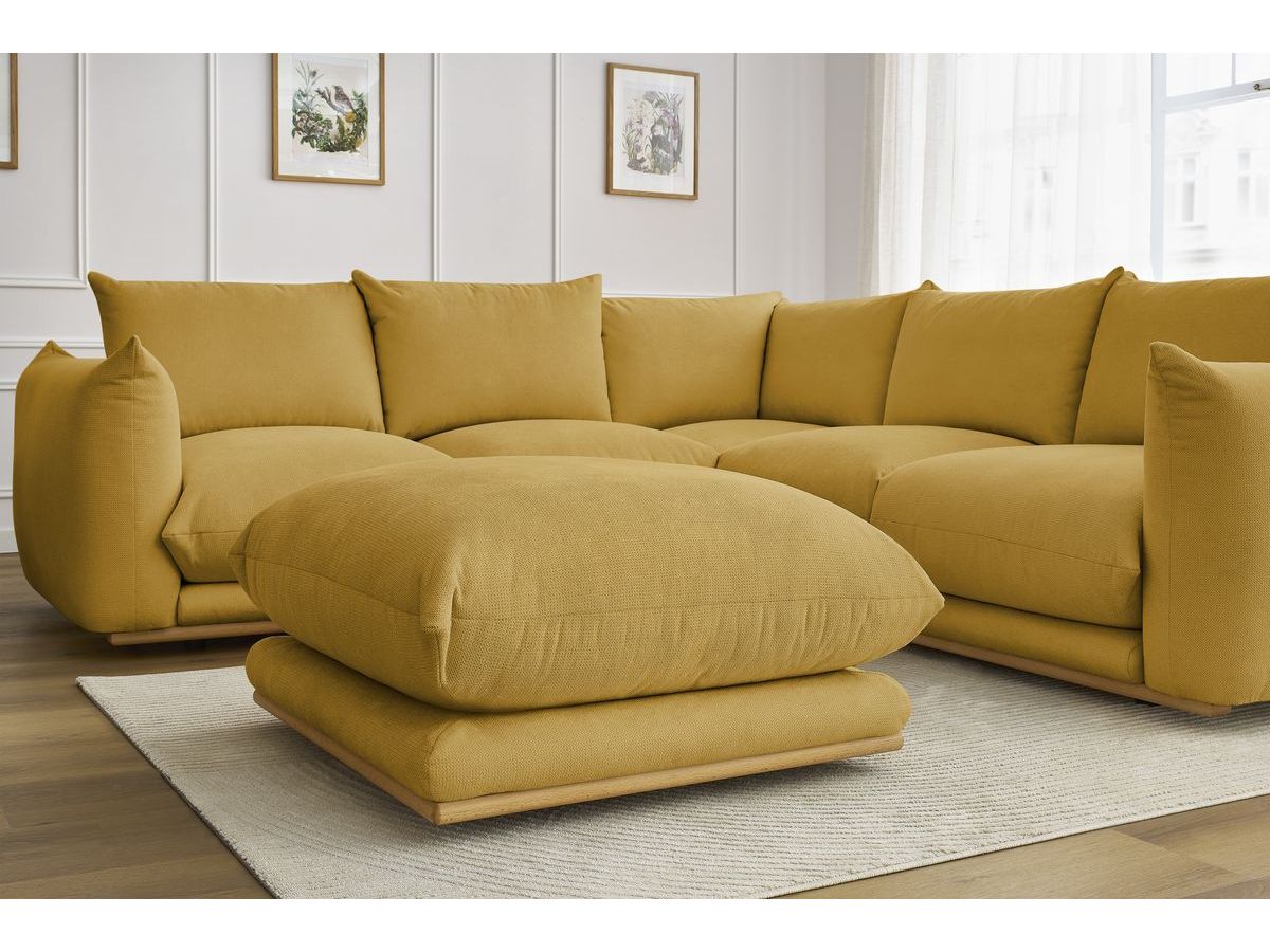 Bobochic Ernest Ecksofa mit Pouf Stoff Gelb