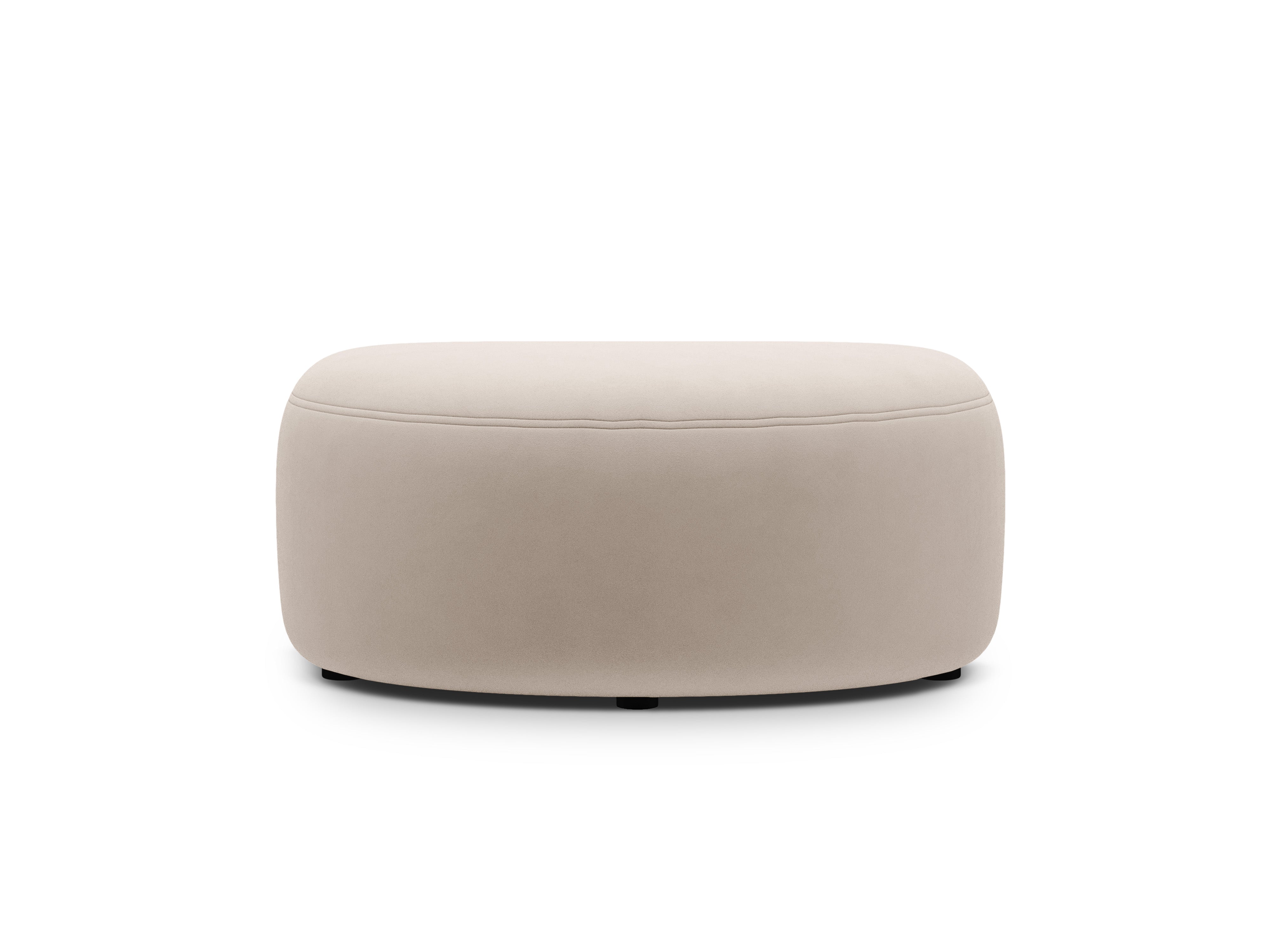 Micadoni Hocker Kate halbrund Samt Salvador Beige