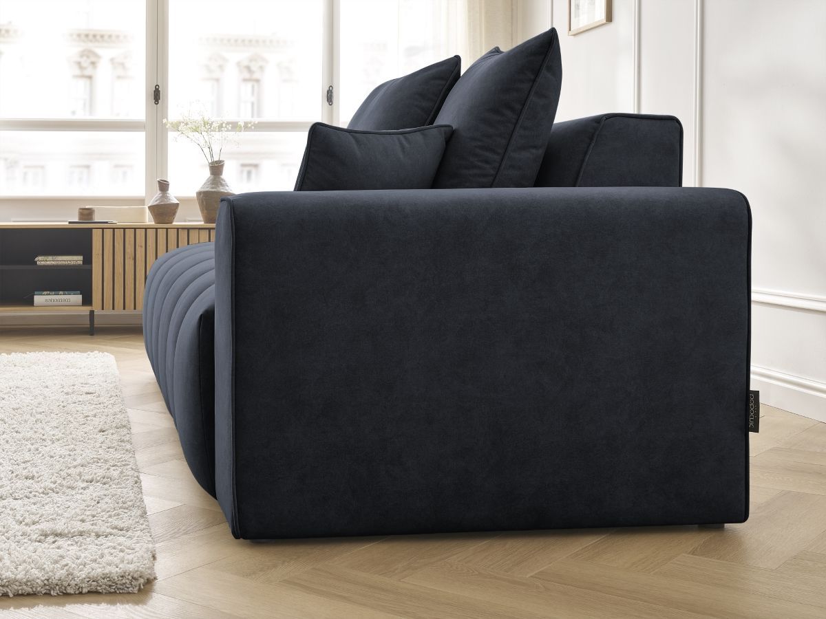 Bobochic Mont-blanc Sofa 4-Sitzer Samt Dunkelblau Armlehne rechts