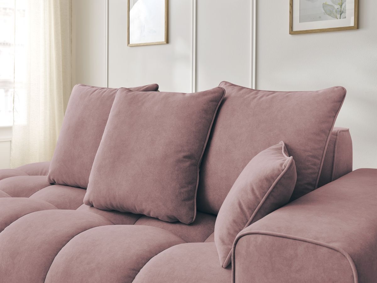Bobochic Mont-blanc Sofa 4-Sitzer Samt Rosa Armlehne rechts