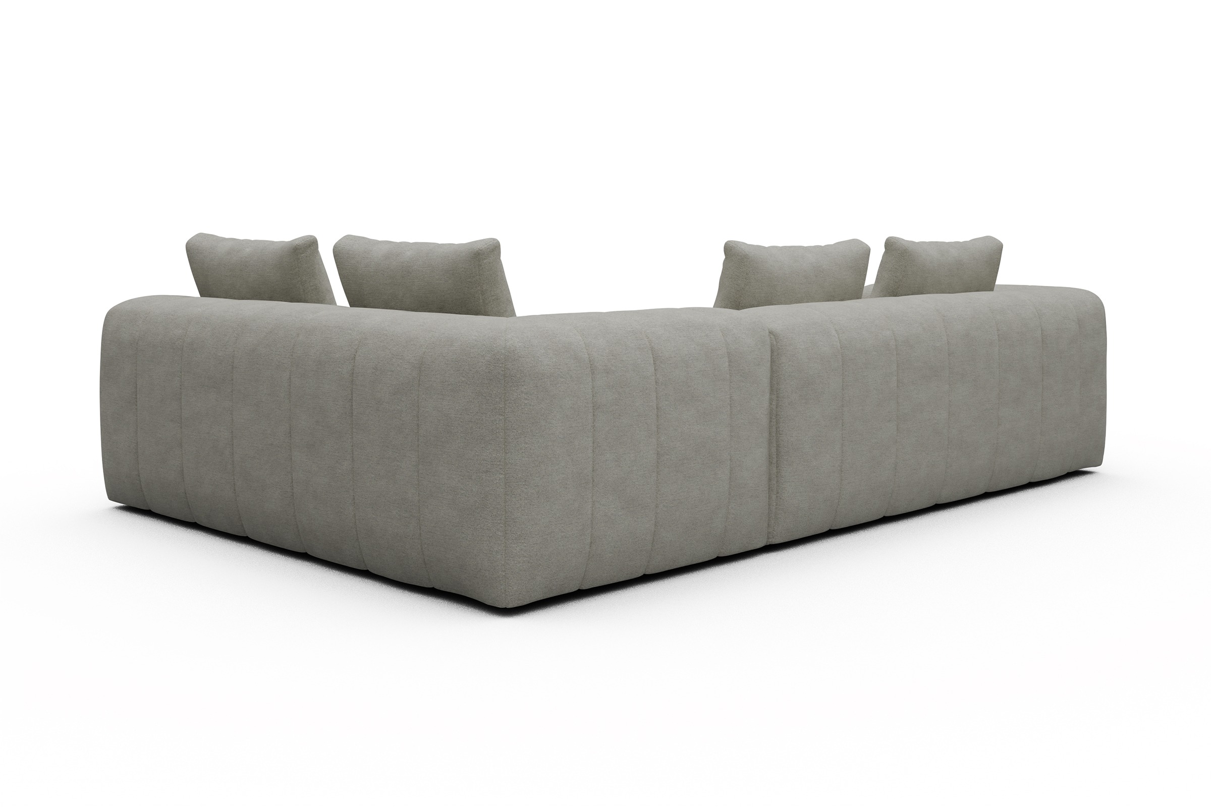 Ecksofa Hugo 2x 2,5-Sitzer Armlehne links Carreno-Moon-Stone-White