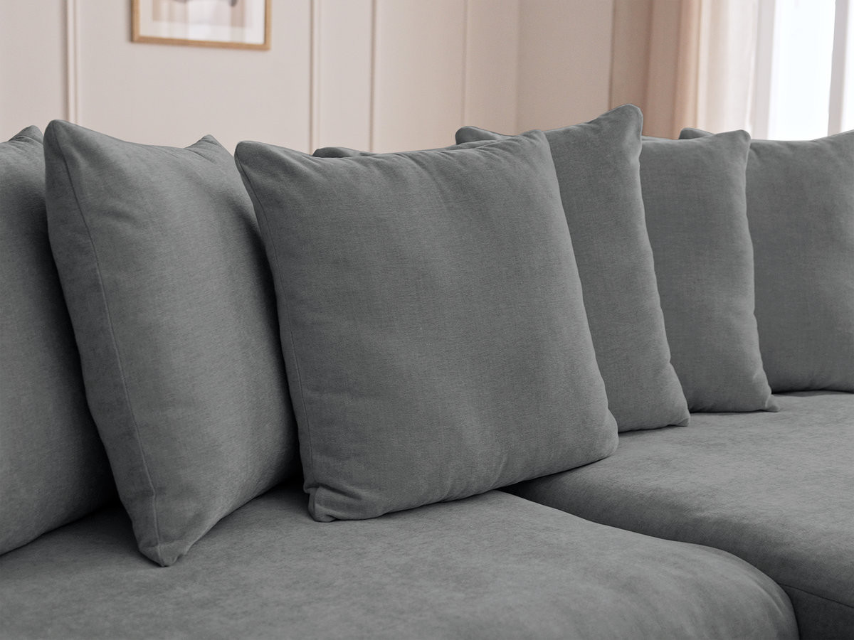 Bobochic Enore Ecksofa 330 × 100 cm Stoff Dunkelgrau Ecke rechts
