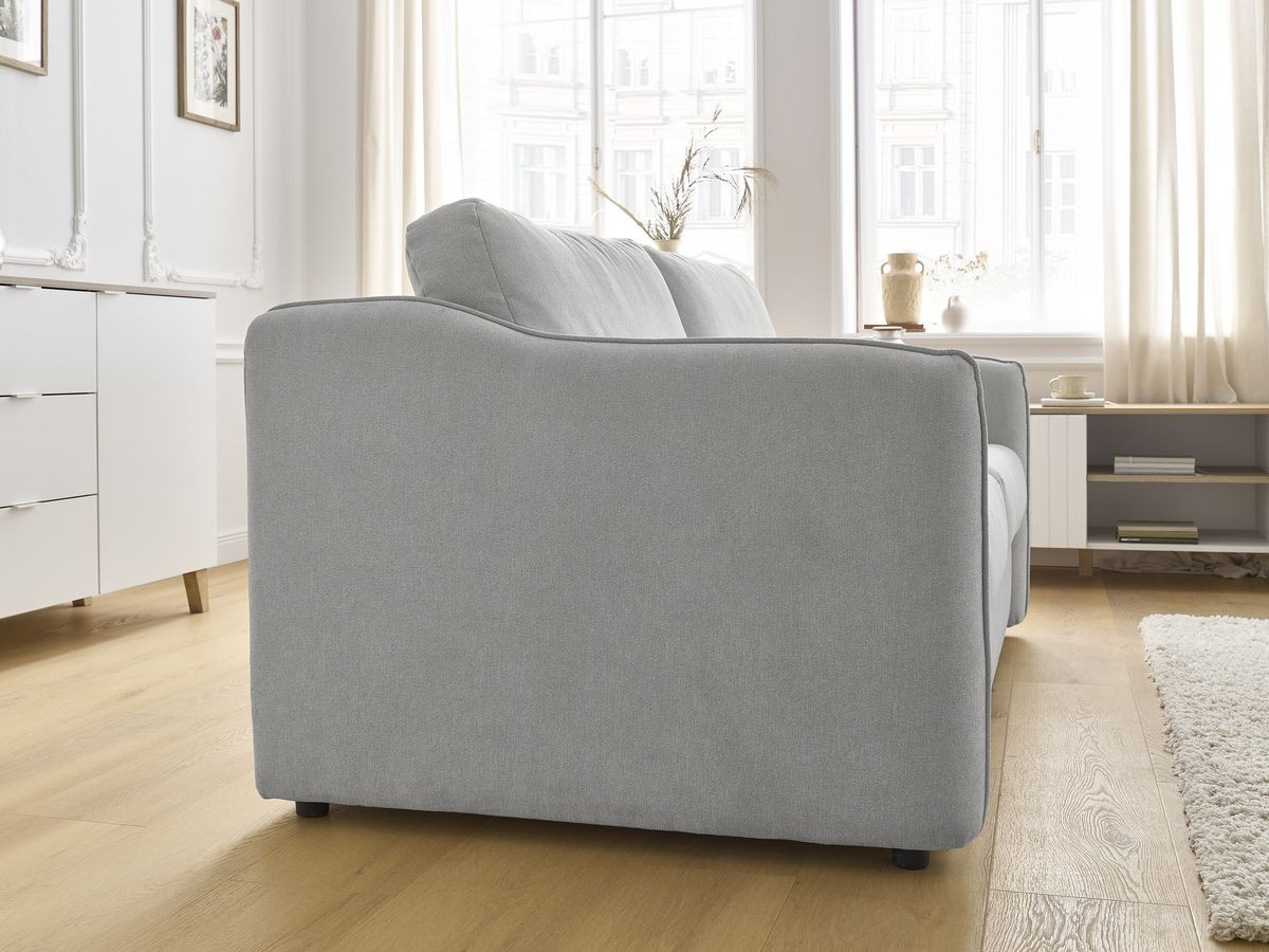 Bobochic Lenny Schlafsofa 3-Sitzer Stoff Hellgrau