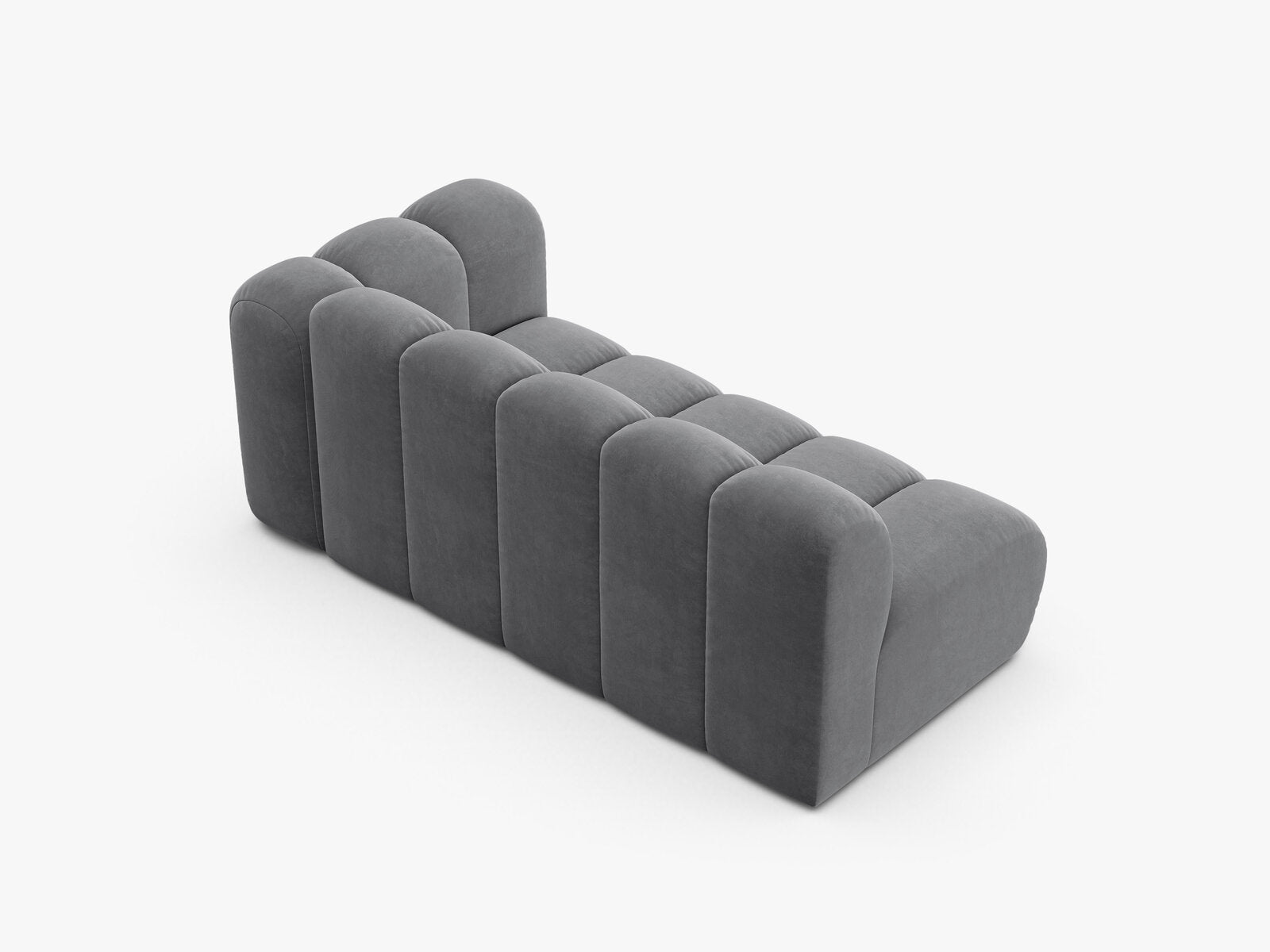 Micadoni Modul Lupine 3-Sitzer Rechts Samt Salvador Grau