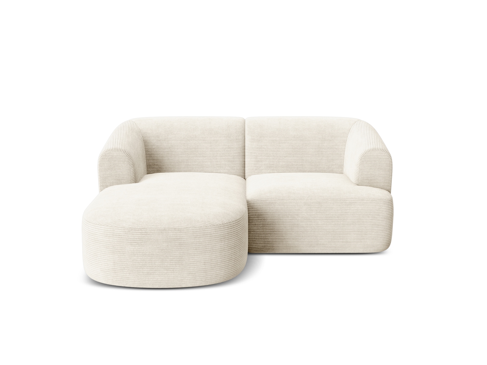 Cosmopolitan Design Ecksofa Campi 3-Sitzer Kord Lincoln D Helles Beige Links