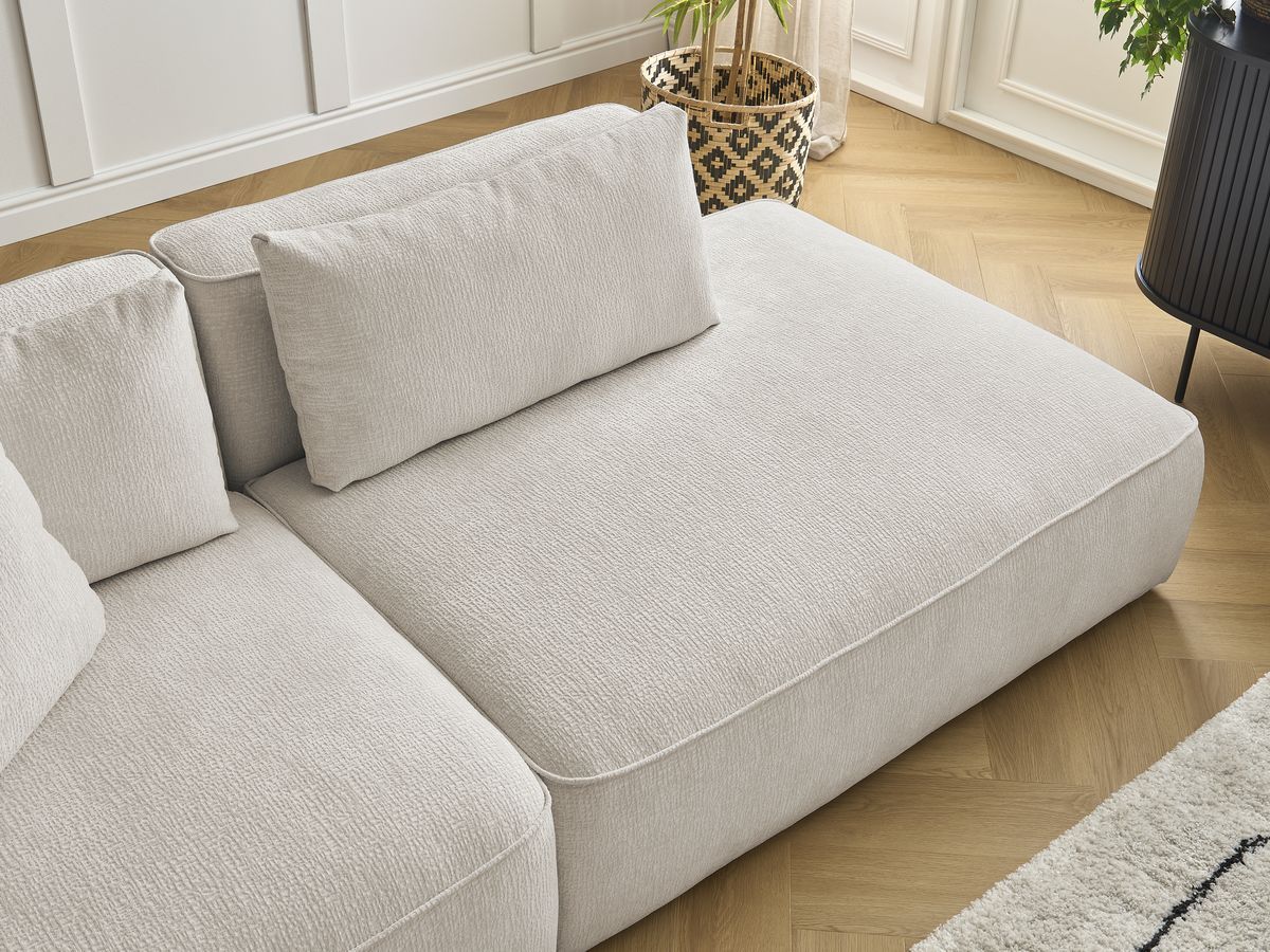 Bobochic Leopold Sofa 3-Sitzer Strukturstoff Beige Armlehne links