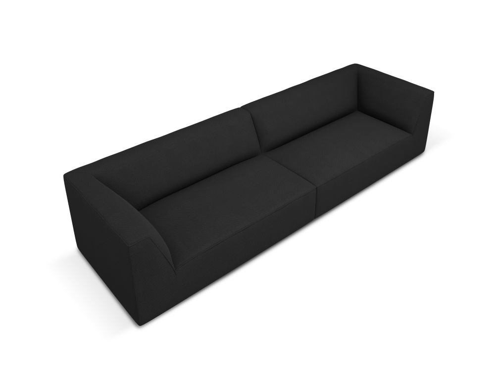 Cosmopolitan Design Sofa Siena 4-Sitzer Strukturierter Stoff Ottawa Schwarz