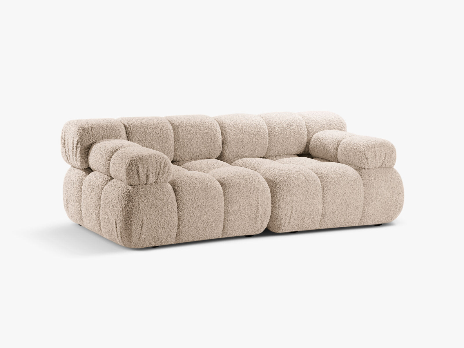 Micadoni Modulares Sofa Bellis 2-Sitzer Boucle Rolf Helles Beige