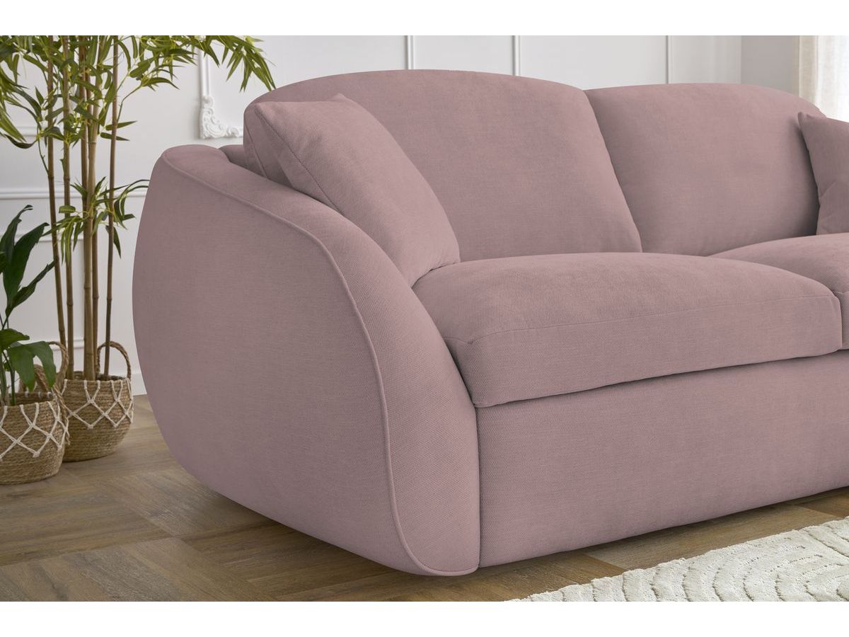 Bobochic Cezanne Schlafsofa 3-Sitzer Stoff Rosa, Liegefläche 160 × 194 cm