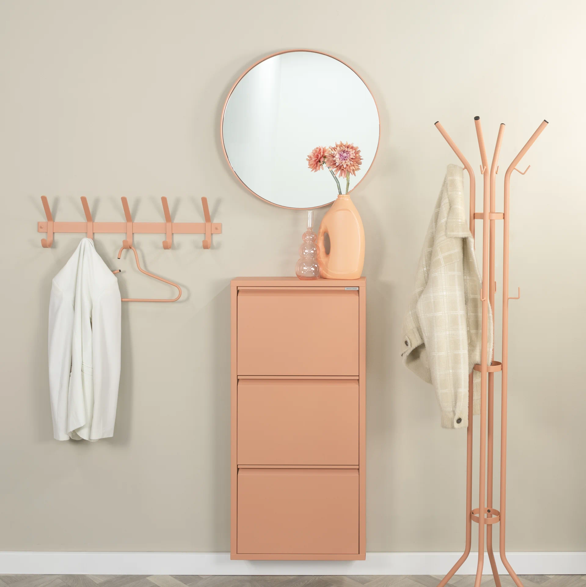 Spinder Design Dexter 5 Wandgarderobe Clay Terra