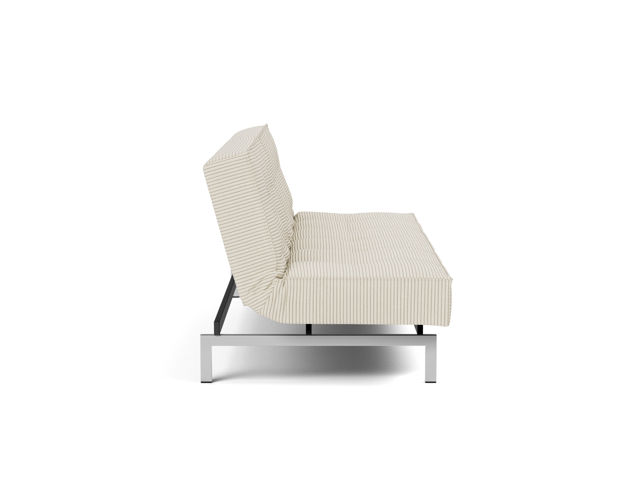 Schlafsofa Splitback Kord Corduroy 594-Ivory Beine Chrom