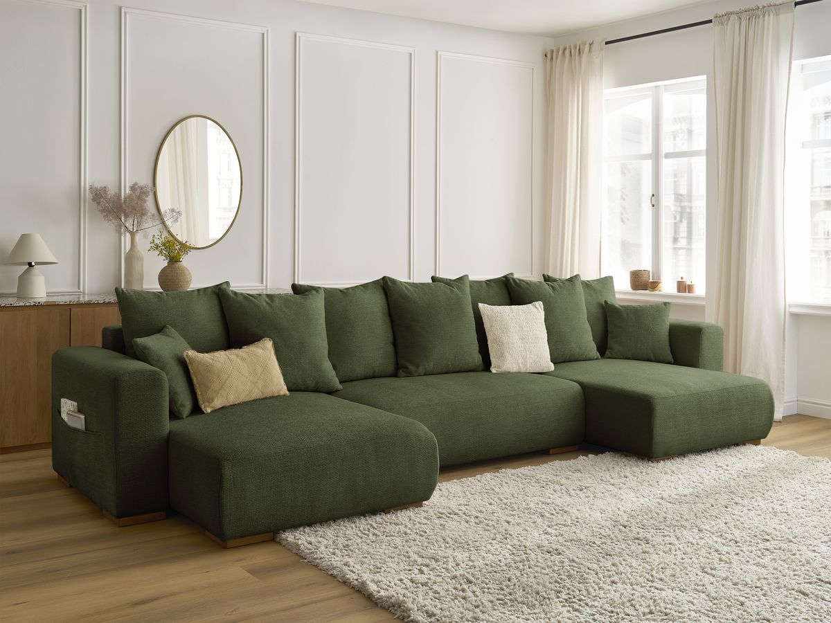Bobochic Sidonie Wohnlandschaft Melange-Stoff Grün