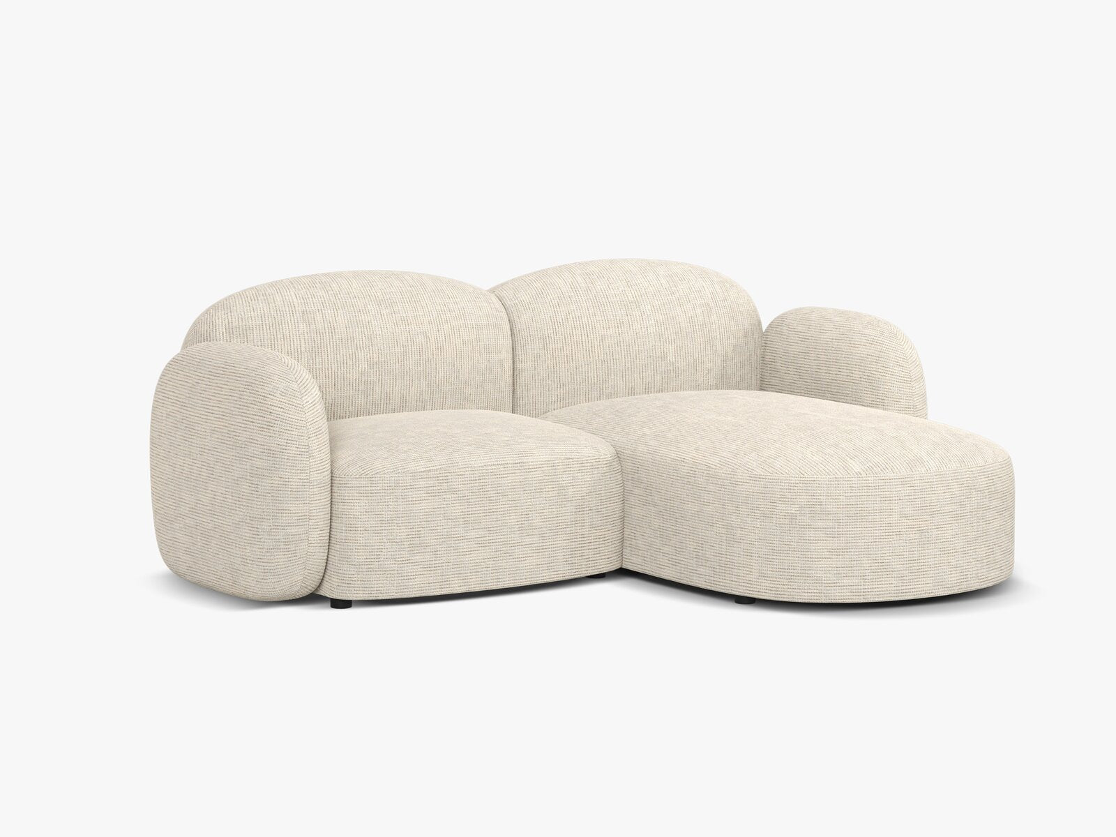 Micadoni Ecksofa Blair 3-Sitzer Rechts Strukturierter Stoff Baltimore Helles Beige