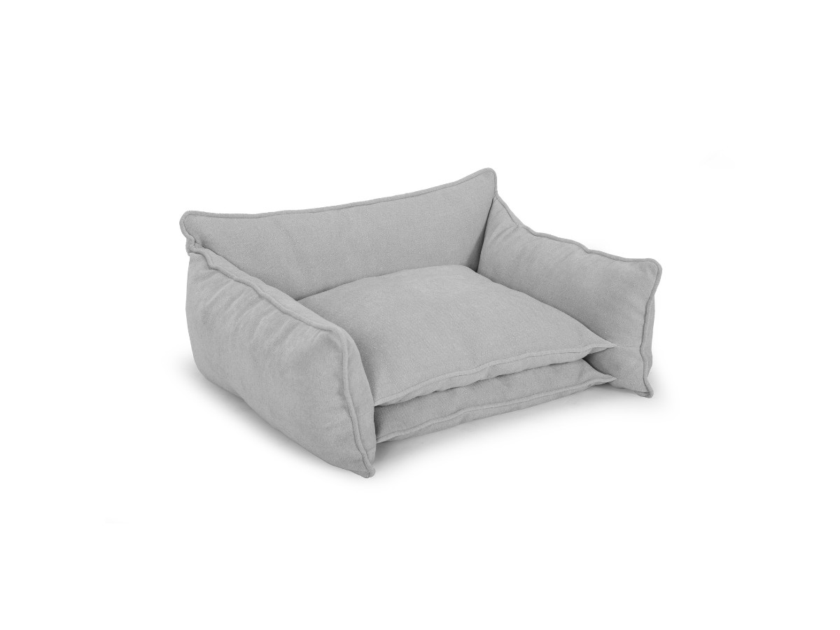 Bobochic Pluto Hundekorb Strukturstoff Hellgrau, Größe M (65 cm)