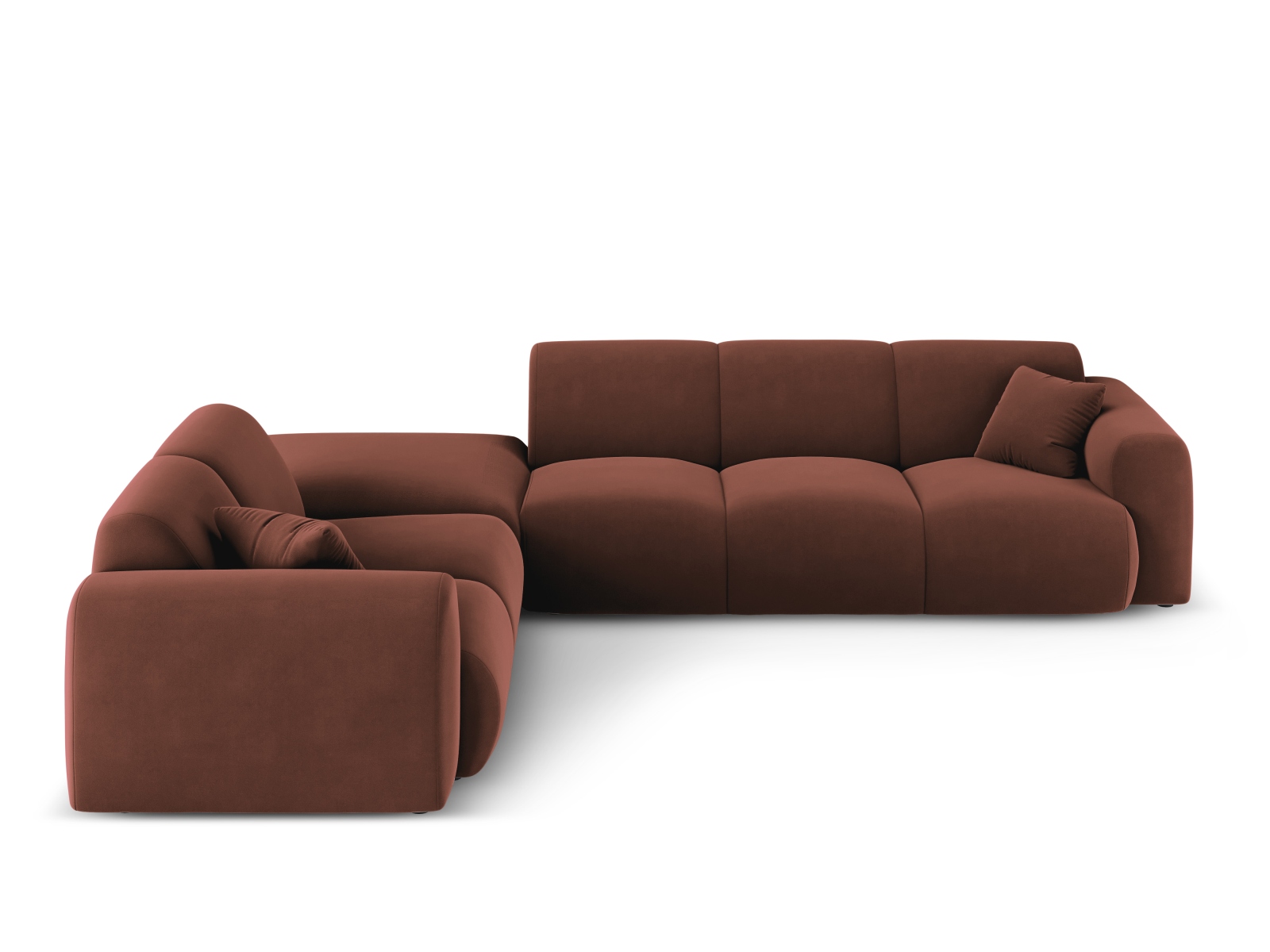 Cosmopolitan Design Ecksofa Nolio 4-Sitzer offen Samt Casino Cuoio Links