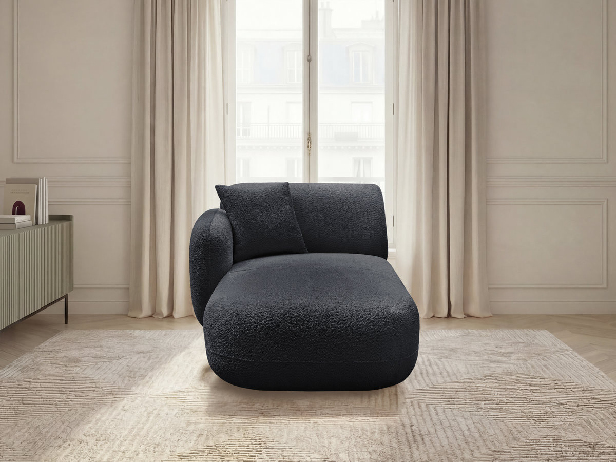 Bobochic Anda Méridienne-Modul Chenille Schwarz Ecke links