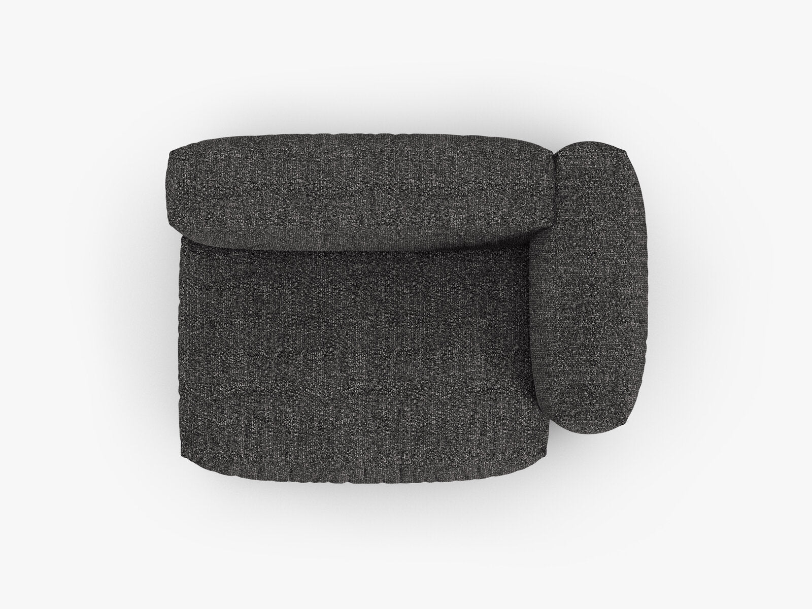 Micadoni Eckmodul mit Armlehne Martina 1-Sitzer Groß 90cm Sitztiefe Rechts Boucle Monet Anthrazit