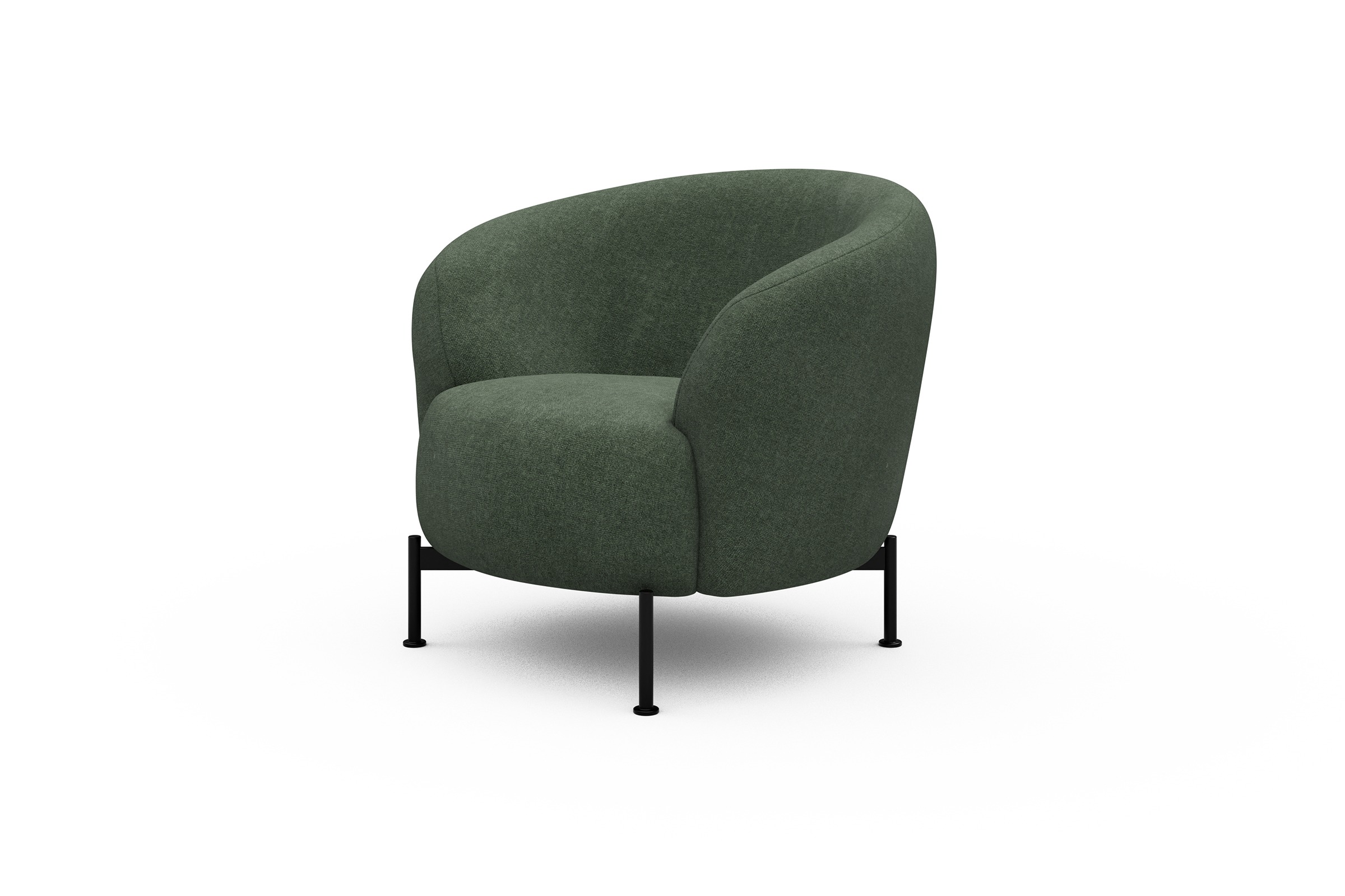 Sessel Ronda X-Metallgestell Schwarz Casone-Forest-Green