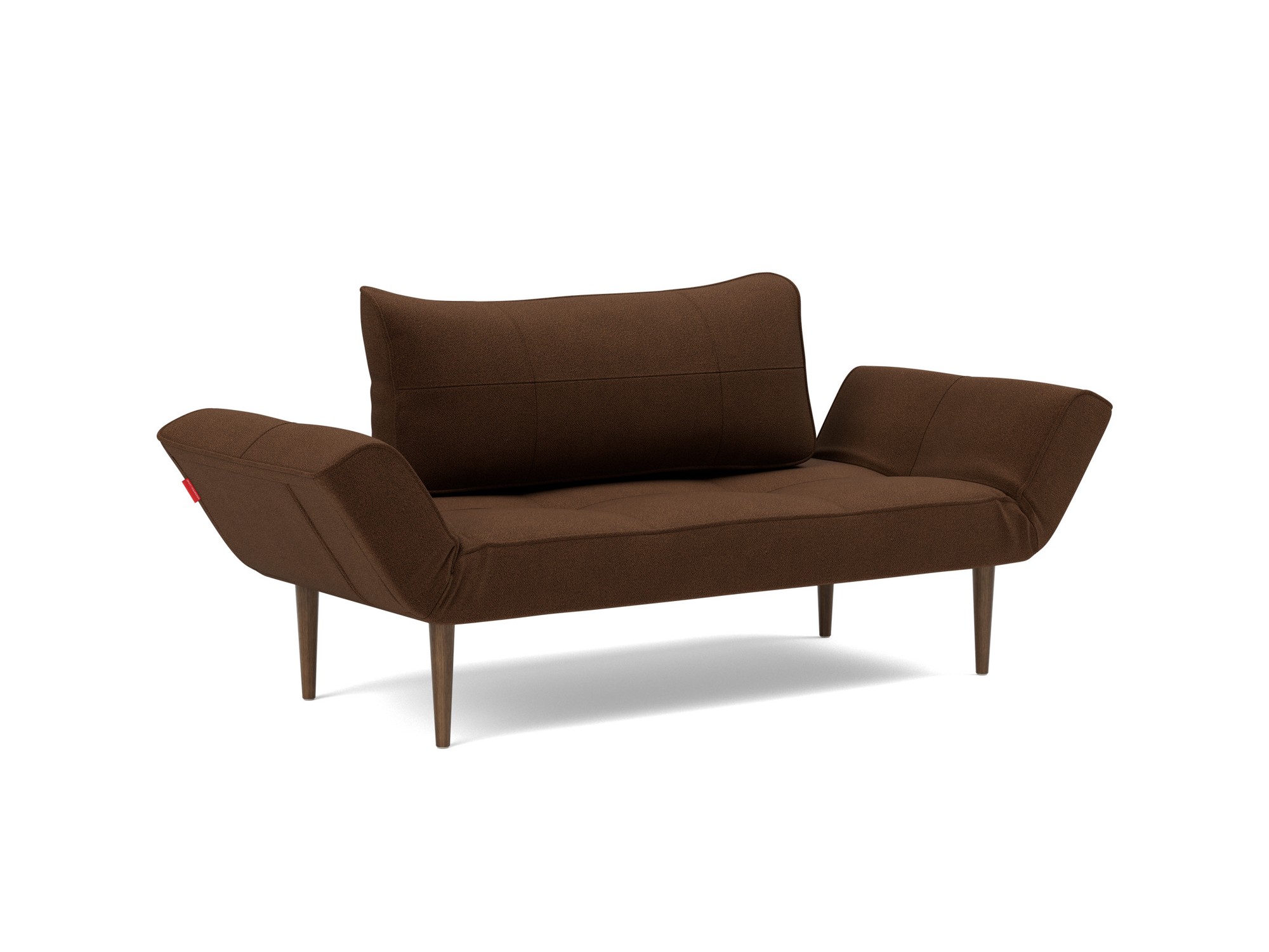 Tagesbett Zeal Strukturierter Stoff Taura 359-Cappuccino Beine Styletto Eiche dunkel