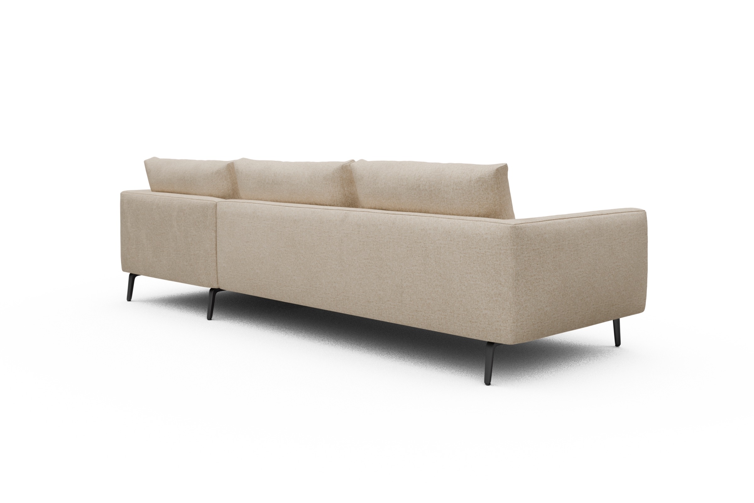 Ecksofa Karl Chaiselongue rechts mit 2,5-Sitzer Casone-Natural-Beige