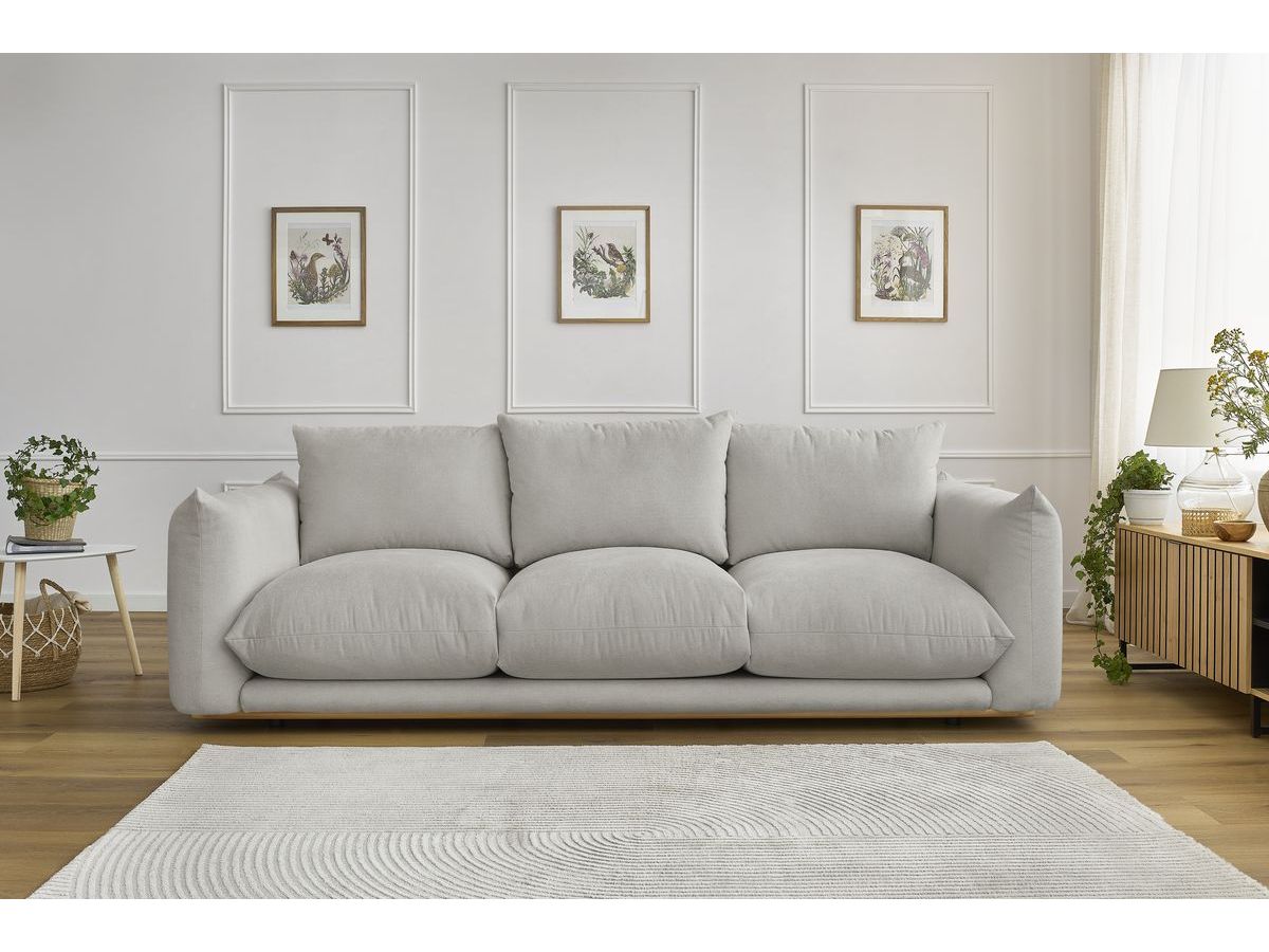 Bobochic Ernest Sofa 3-Sitzer 265 × 106 cm Stoff Hellgrau