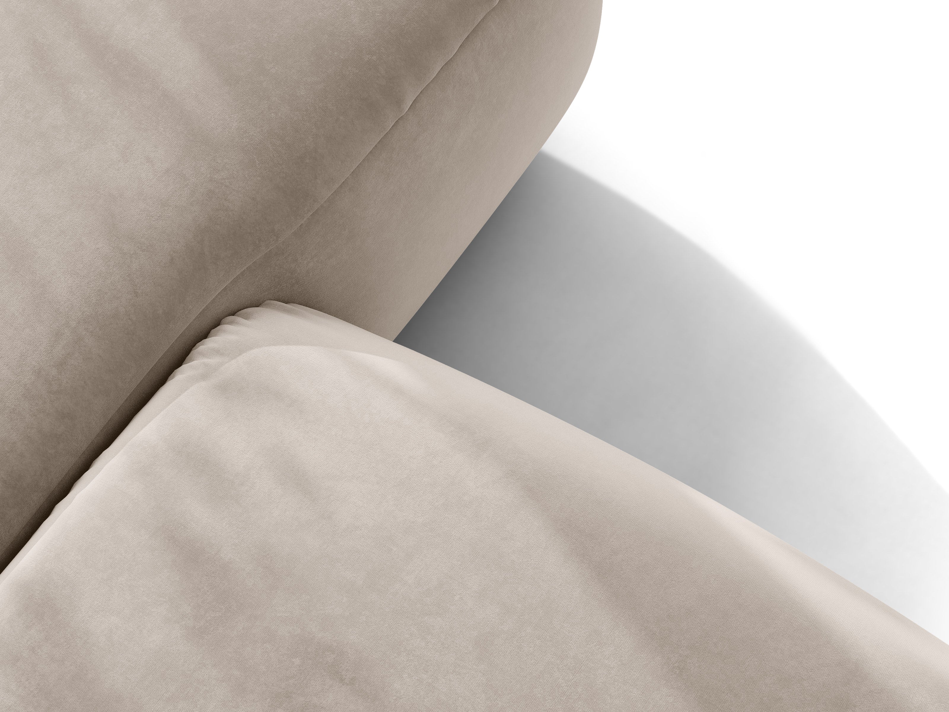 Micadoni Ophelia Ecksofa 297 cm Rechts Samt Salvador Beige