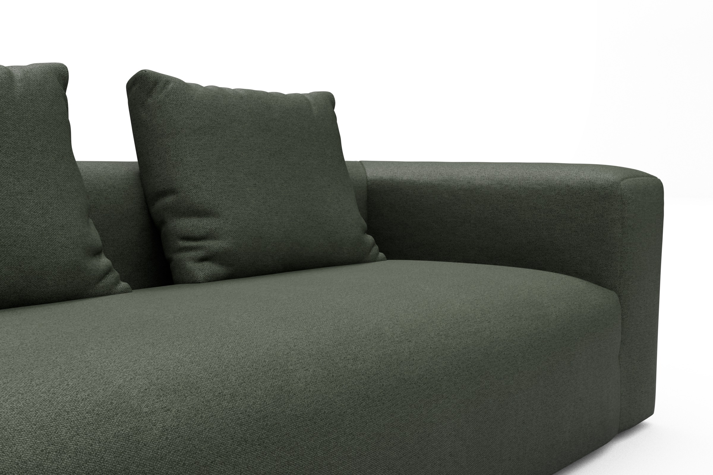 Ecksofa Fred Relax-Ecke links mit 2,5-Sitzer Denari-Forest-Green