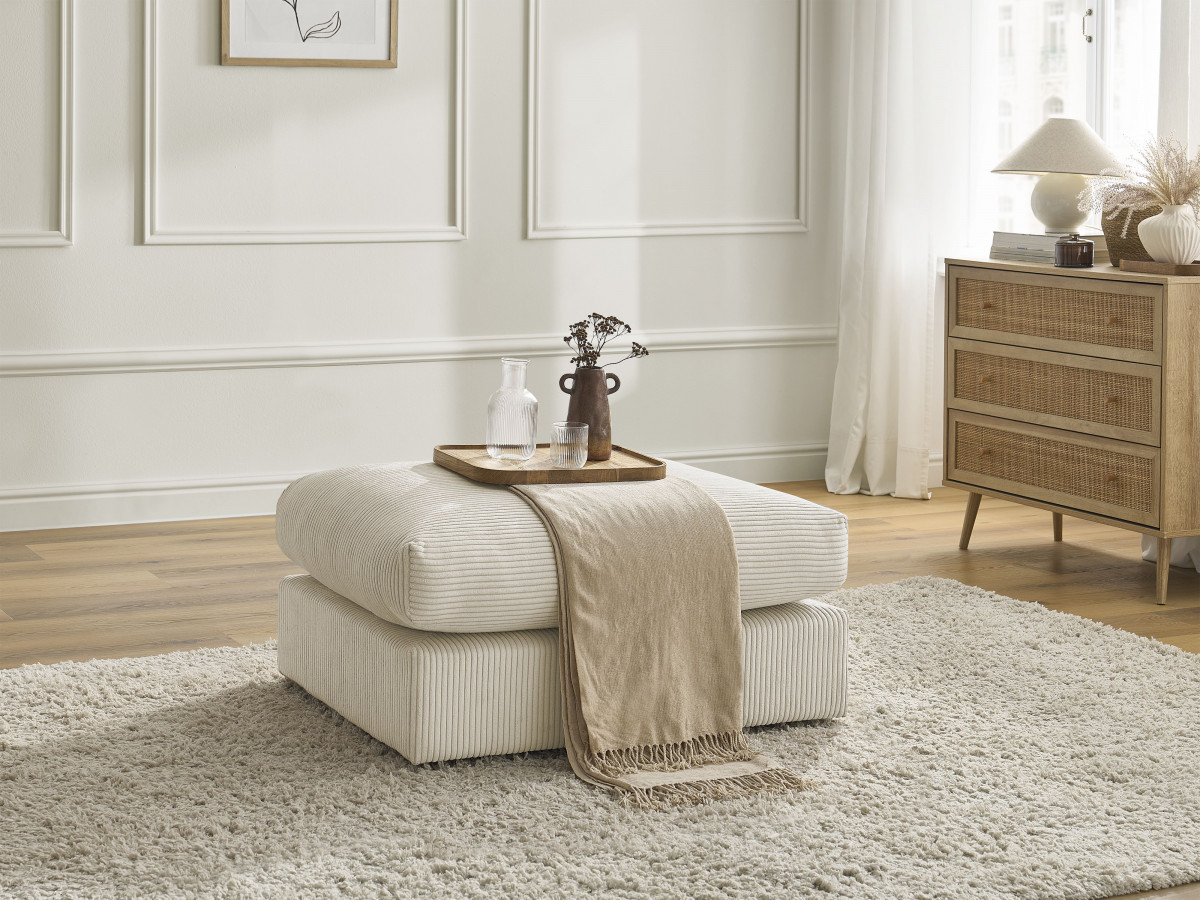 Bobochic Paris Pouf Cordsamt Beige
