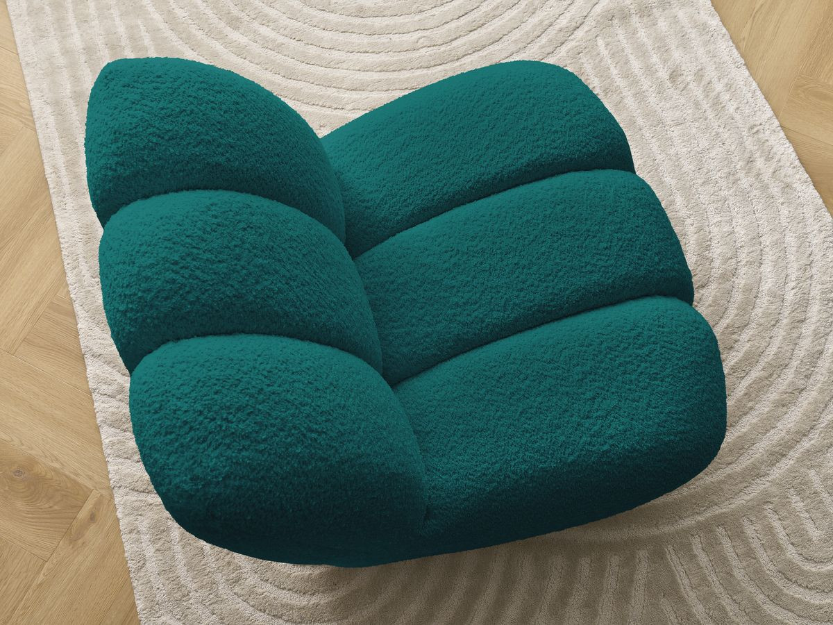Bobochic Janissaire Sessel 81 × 90 cm Bouclé-Stoff Hellblau