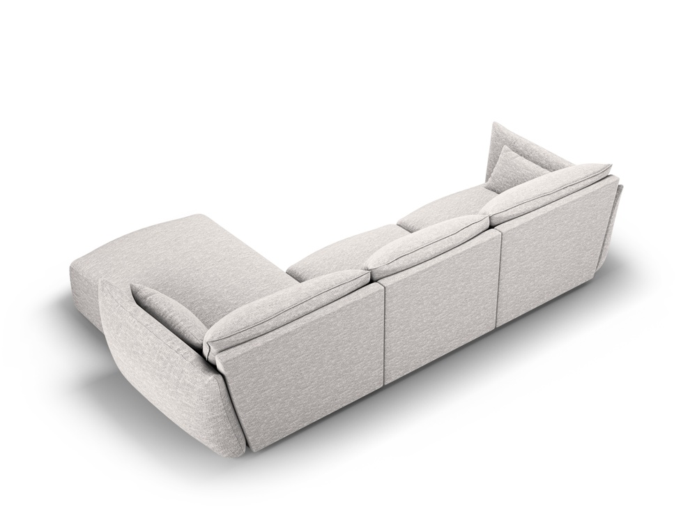 Cosmopolitan Design Ecksofa Matera 4-Sitzer Chenille Eden Silber Rechts