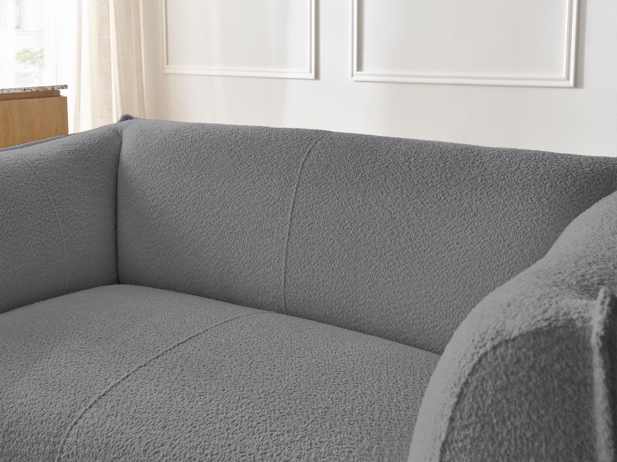 Bobochic Giorgia Sofa 2-Sitzer Bouclé-Stoff Dunkelgrau