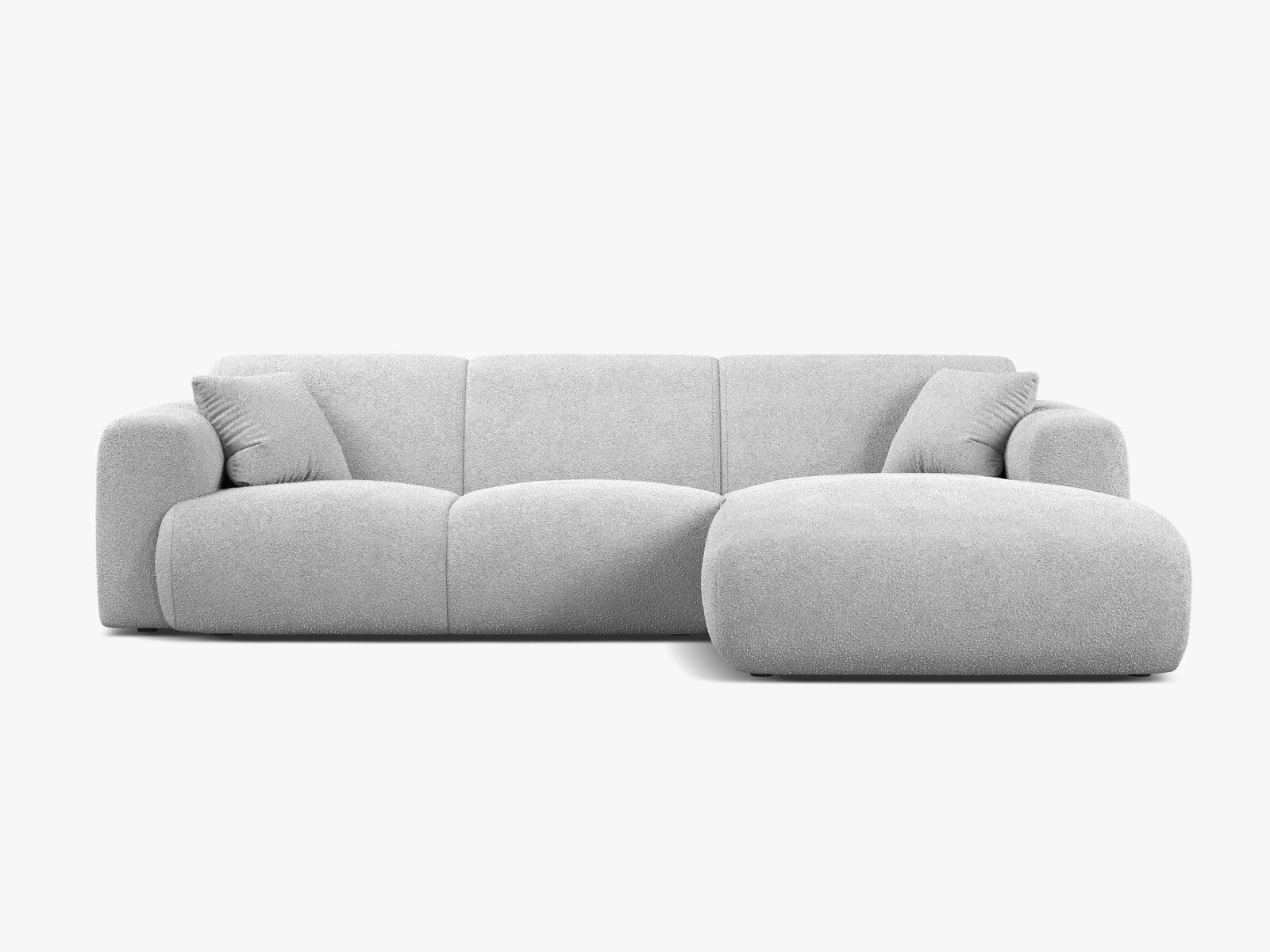 Micadoni Ecksofa Molino 4-Sitzer Rechts Boucle Baloo Hellgrau