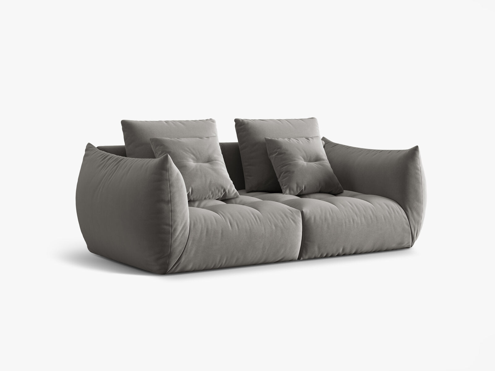 Micadoni Sofa Bloom 3-Sitzer Samt Grau